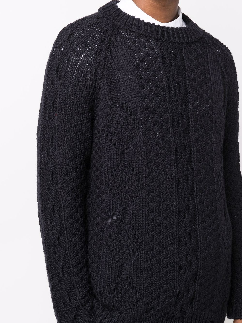 cable knit wool jumper - 5