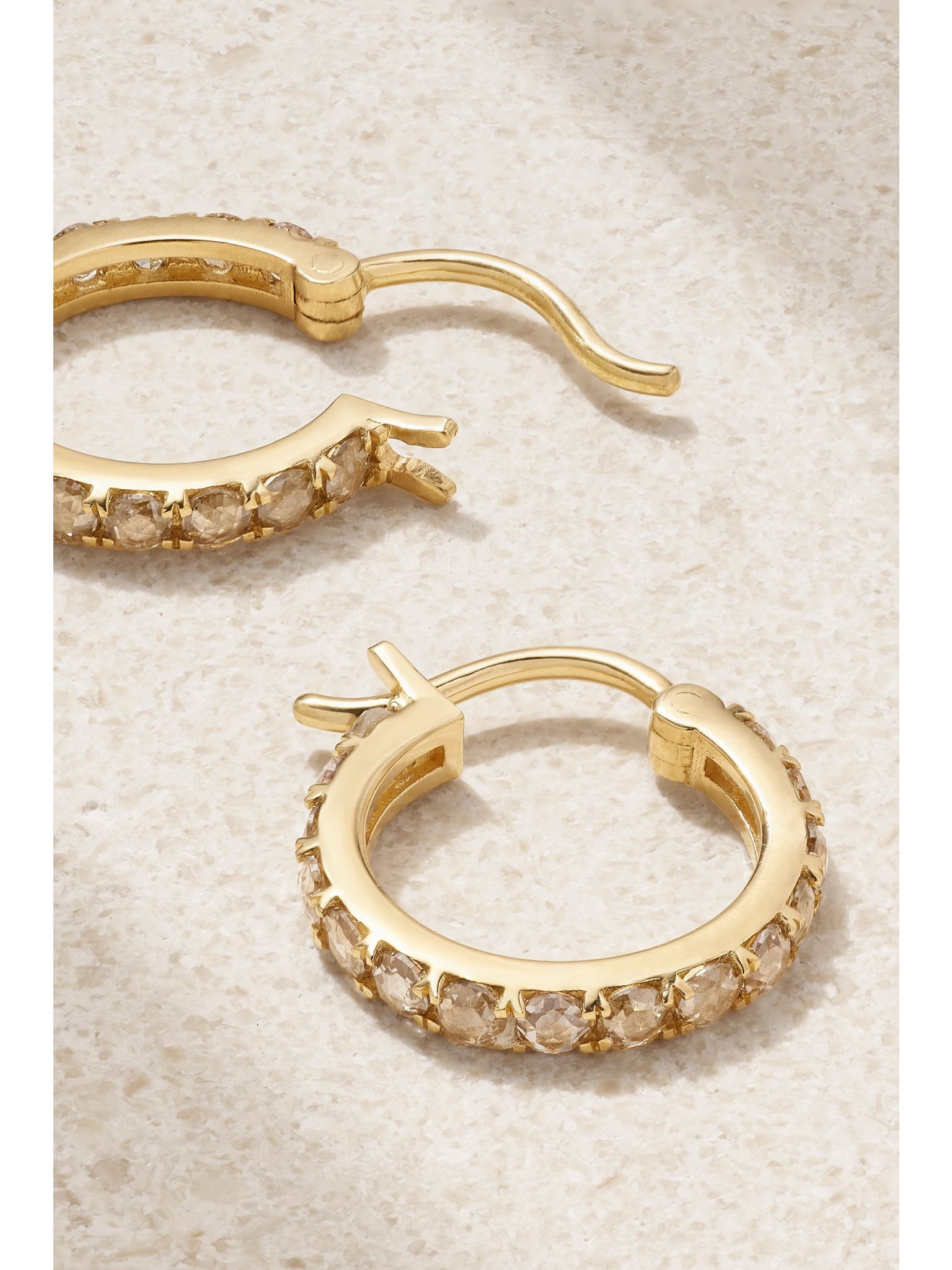 18-karat gold diamond hoop earrings Gold - 3