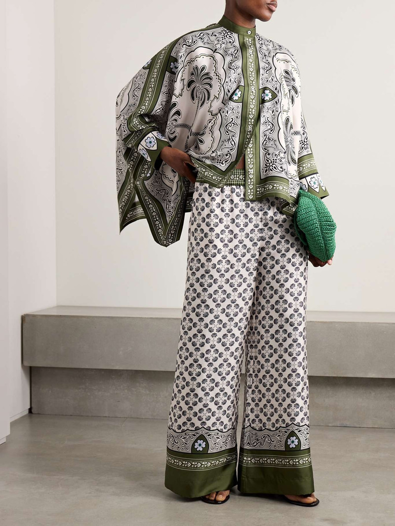 La DoubleJ Foulard printed silk-twill shirt Green outlook