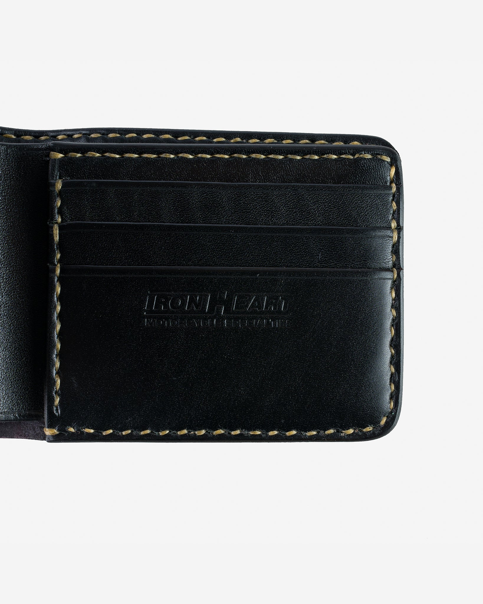 IHG-01-BLK Small Shell Cordovan Wallet - Black - 6