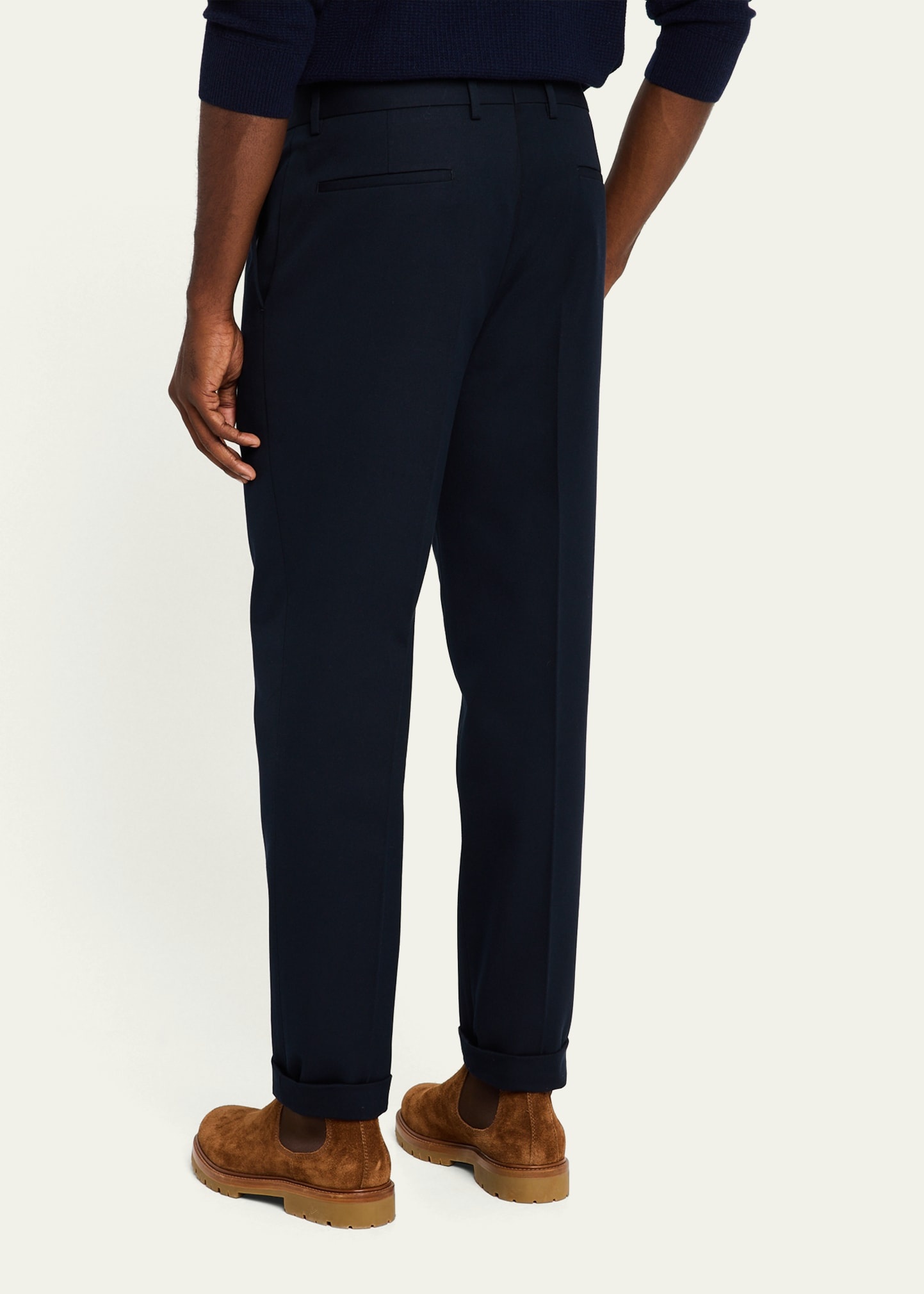 Men's Pleated Twill Trousers - 3