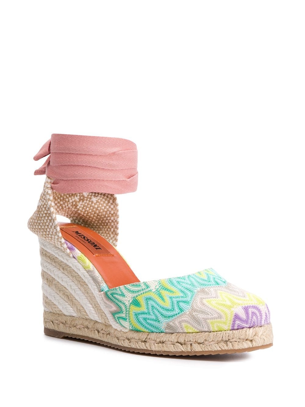 striped wedge heel espadrilles - 2