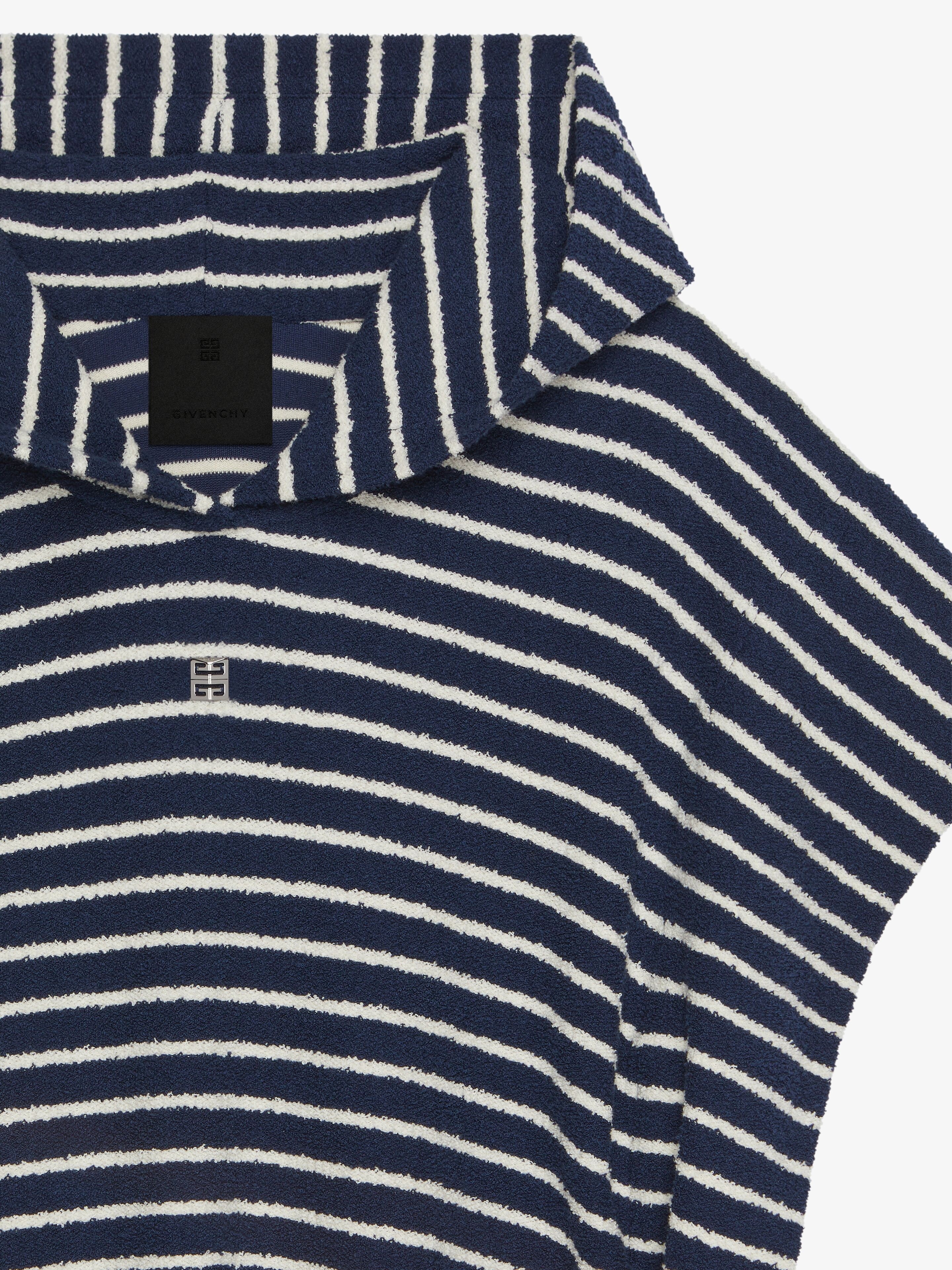 STRIPED PONCHO IN COTTON TOWELLING WITH 4G DETAIL - 5