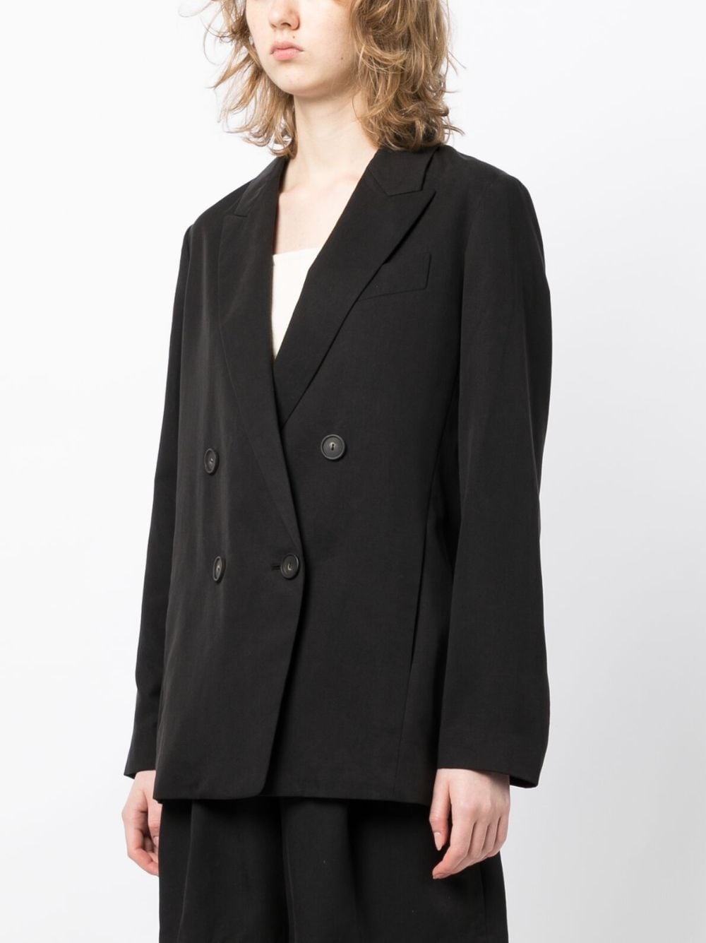 double-breasted lyocell-blend blazer - 3