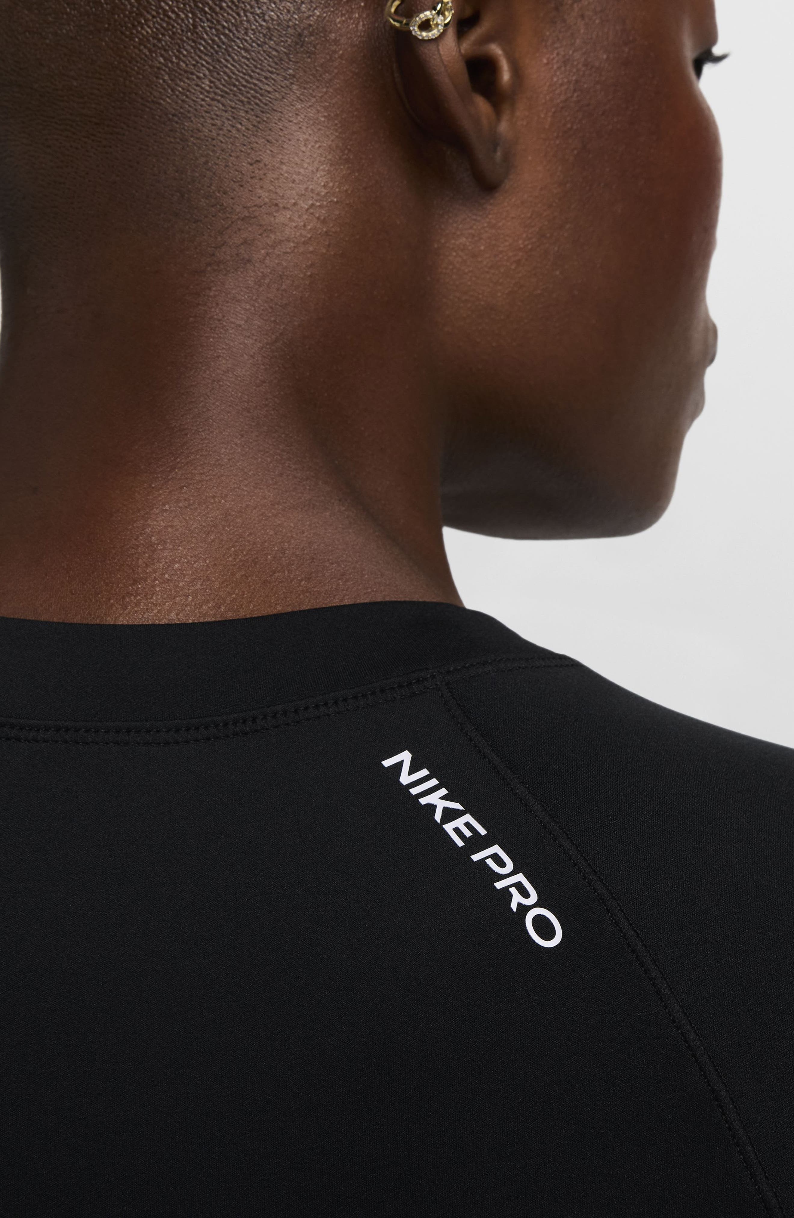 Nike Pro Dri-FIT Short Sleeve Top in Black/white at Nordstrom - 3