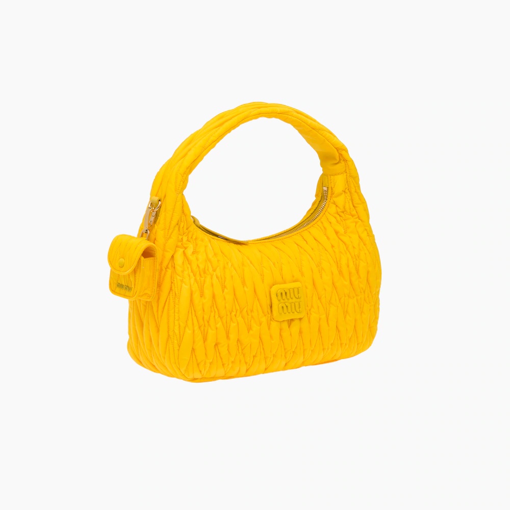 Miu Wander matelassé regenerated nylon hobo bag - 2