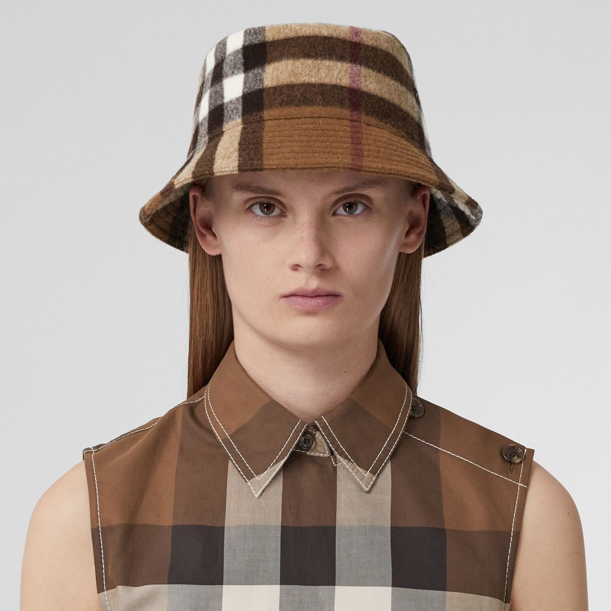 Check Wool Bucket Hat - 2