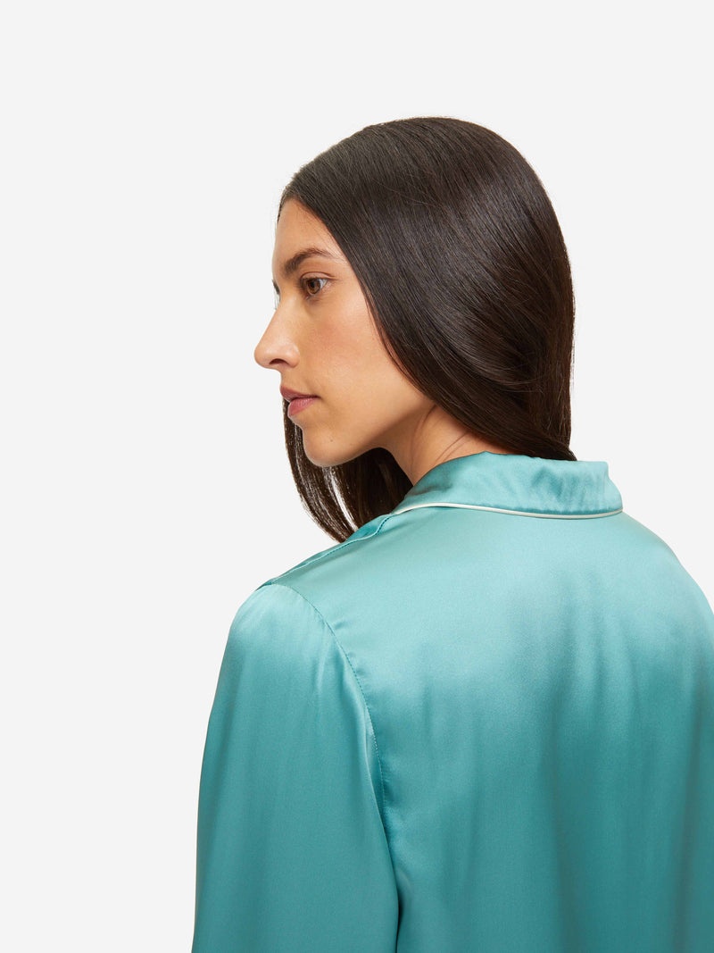 Women's Pyjamas Bailey Silk Satin Sea Foam Green - 6