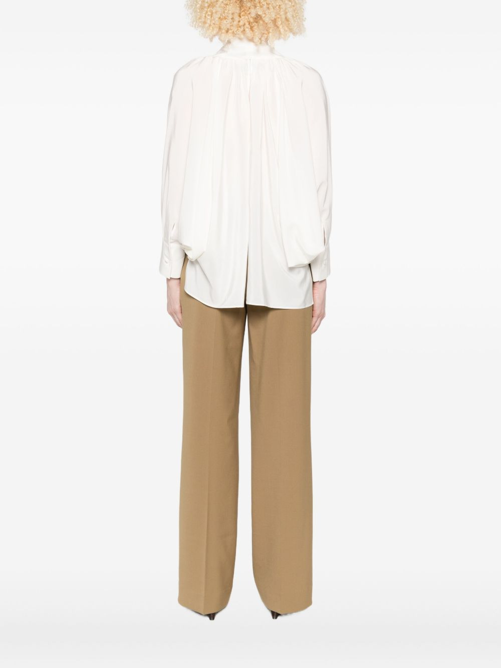 bow-detail silk top - 4