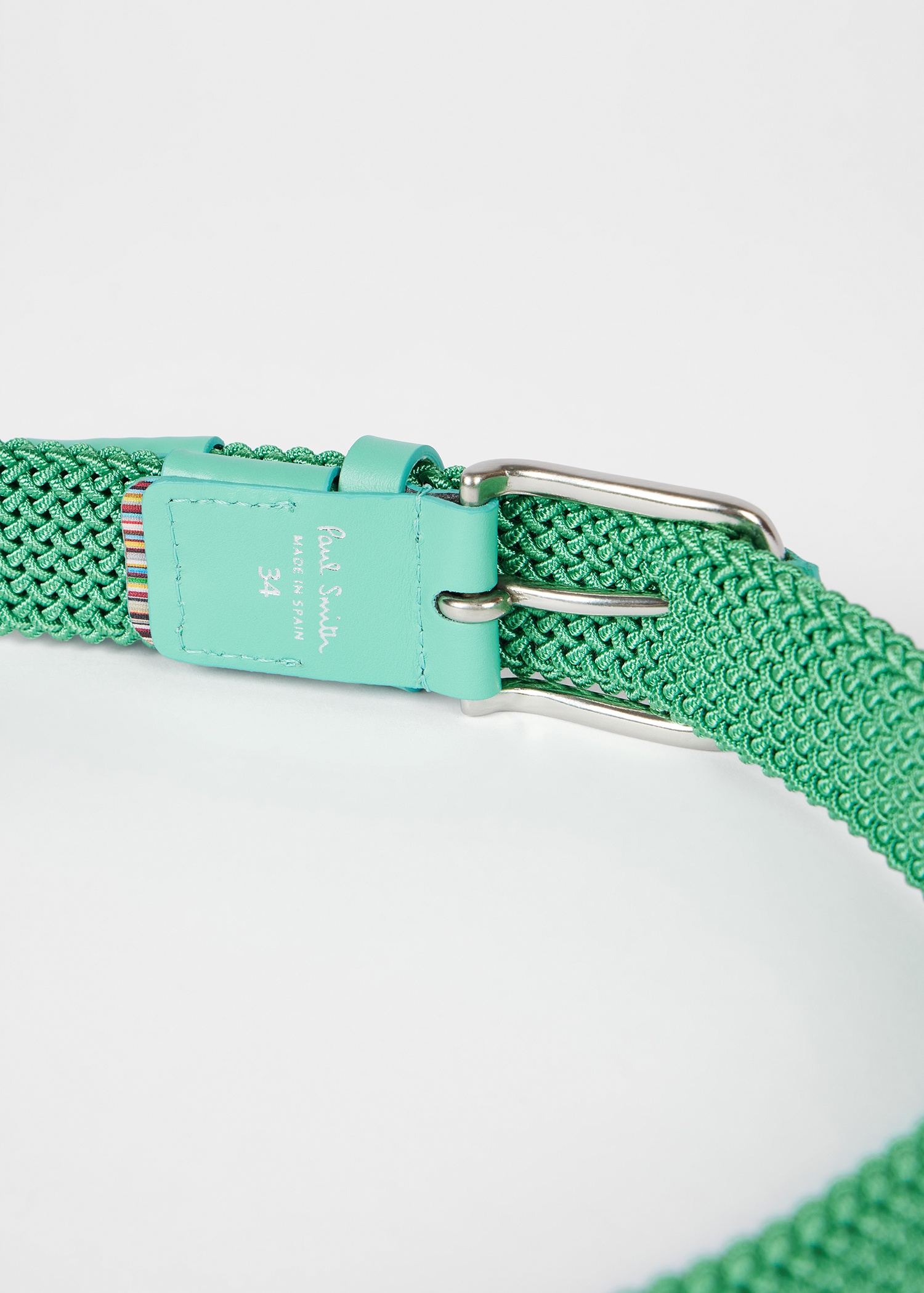Mint Green Woven Stretch Belt - 4