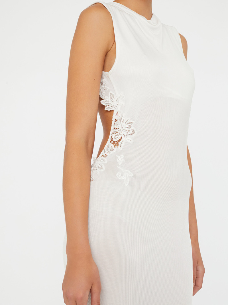 Hibiscus Embroidered Rib Dress 5