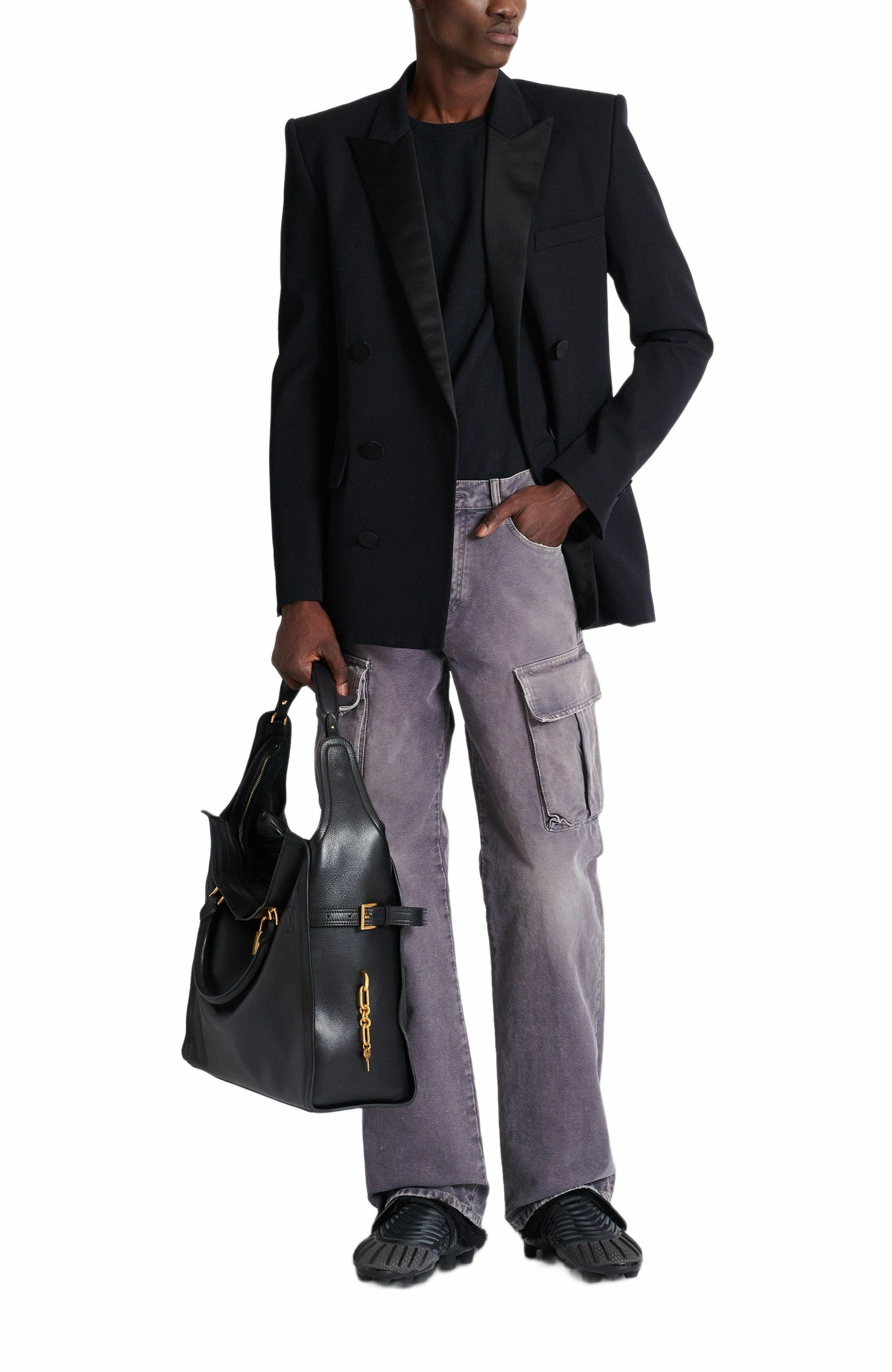Balmain Denim loose-fit cargo jeans in Grey at Nordstrom - 2