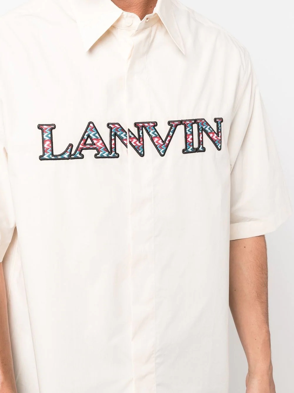 logo-embroidered shirt - 5