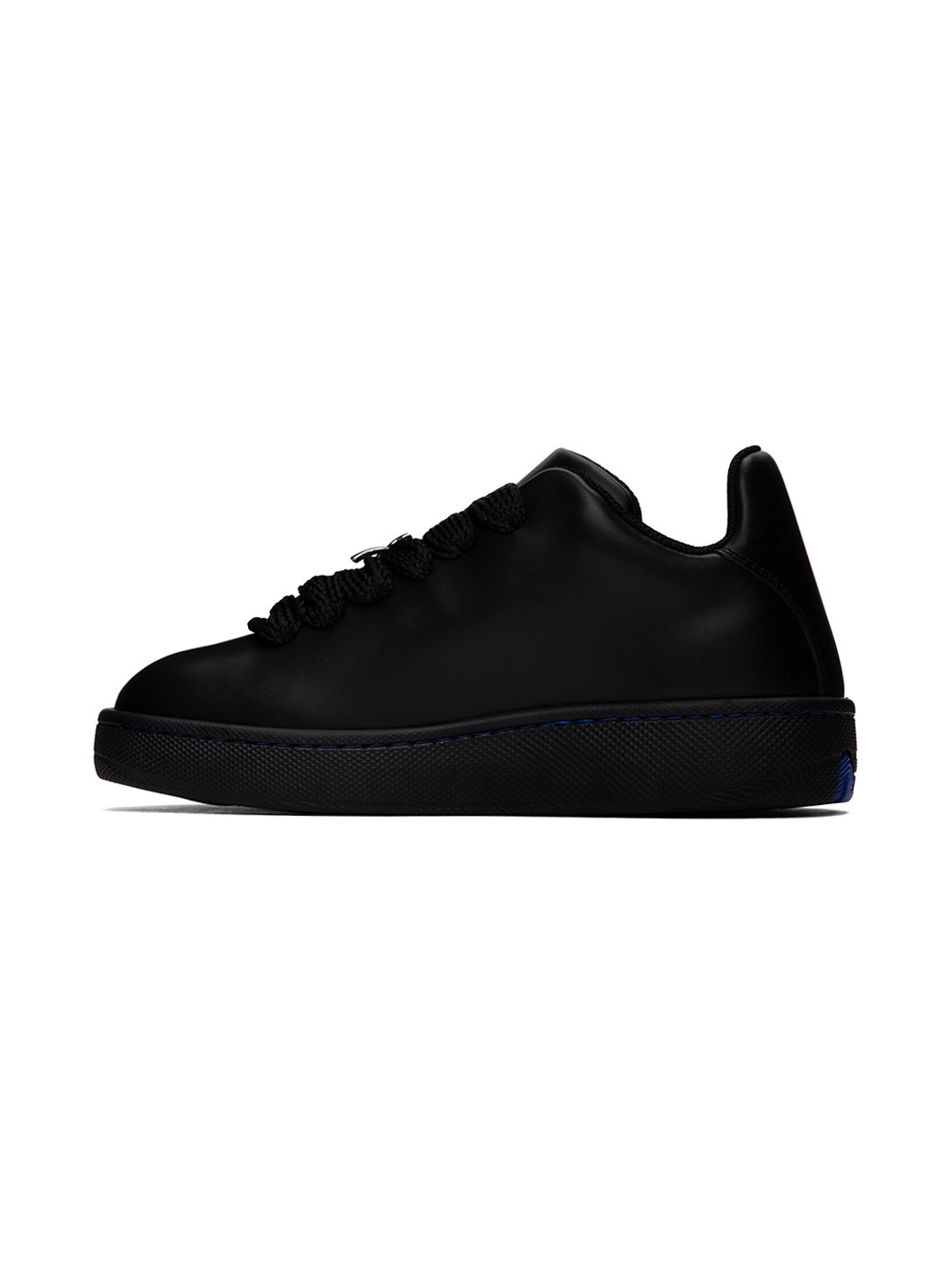 Black Leather Box Sneakers - 3