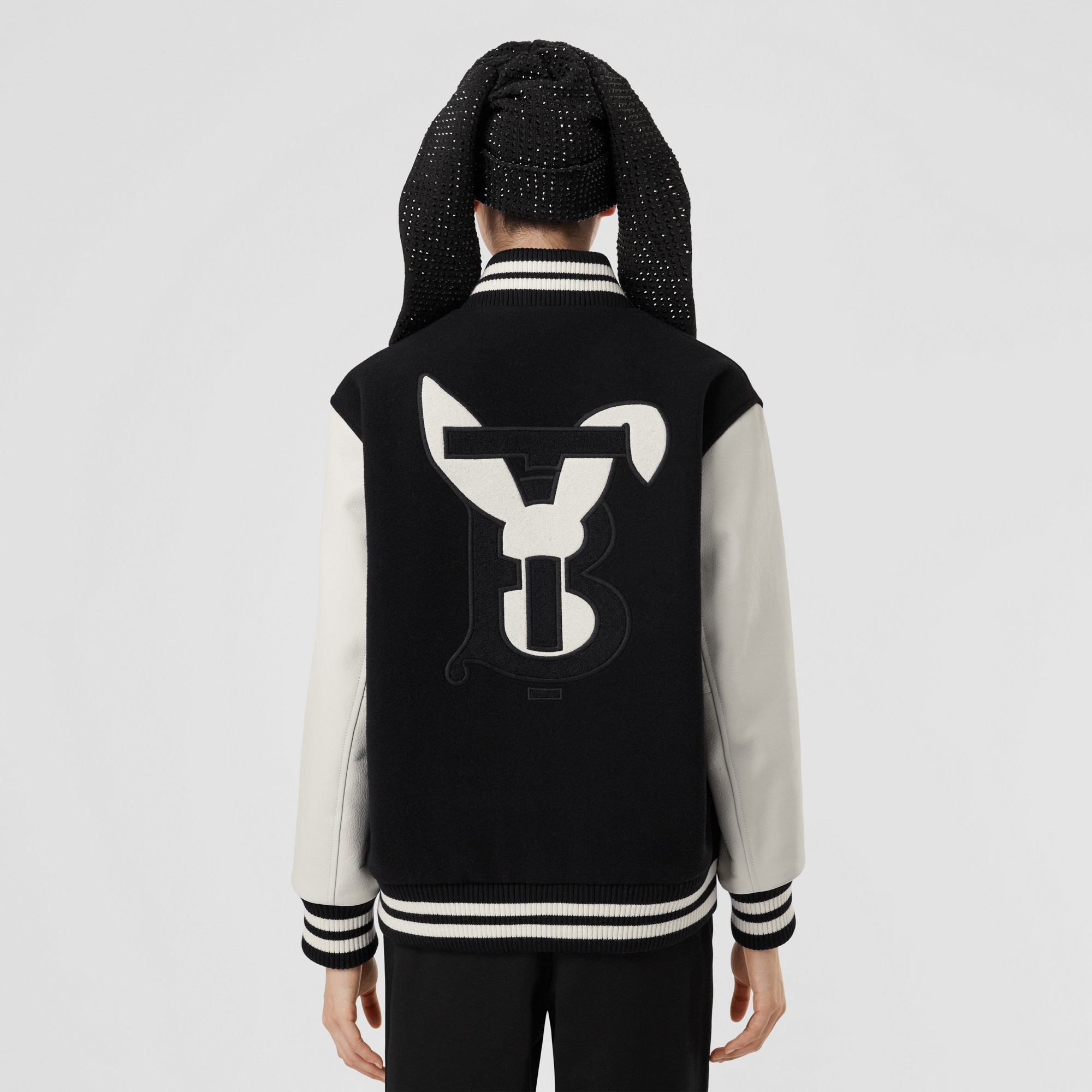 Rabbit Appliqué Technical Wool Bomber Jacket - 3