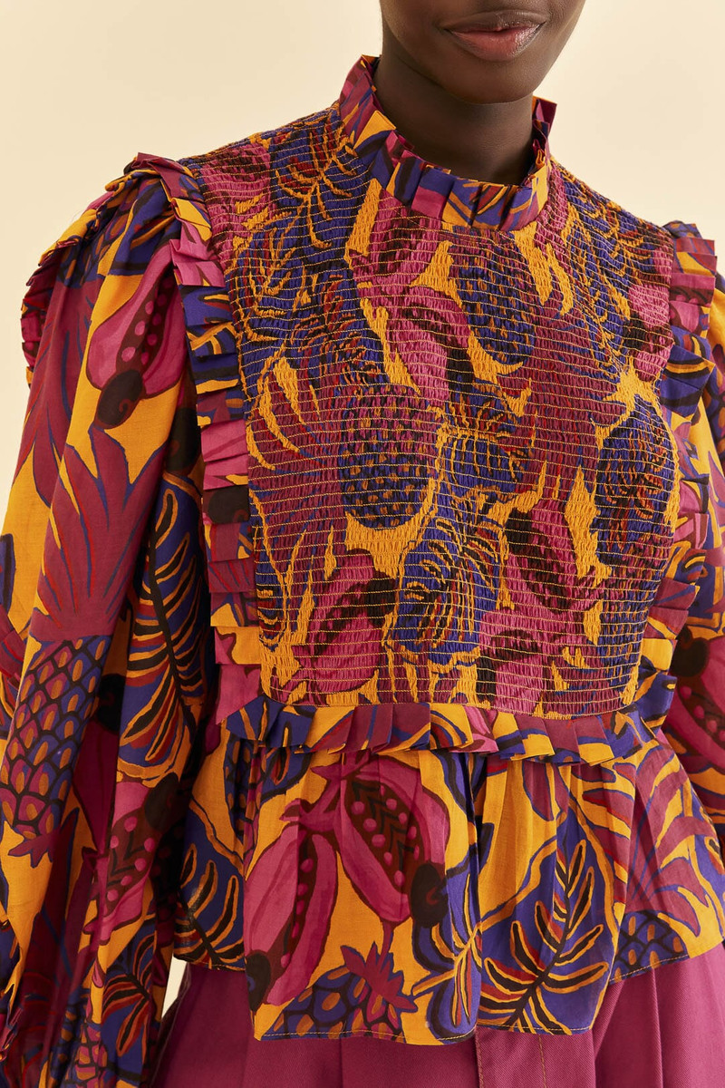 Yellow Fruit Dream Long Sleeve Blouse 3