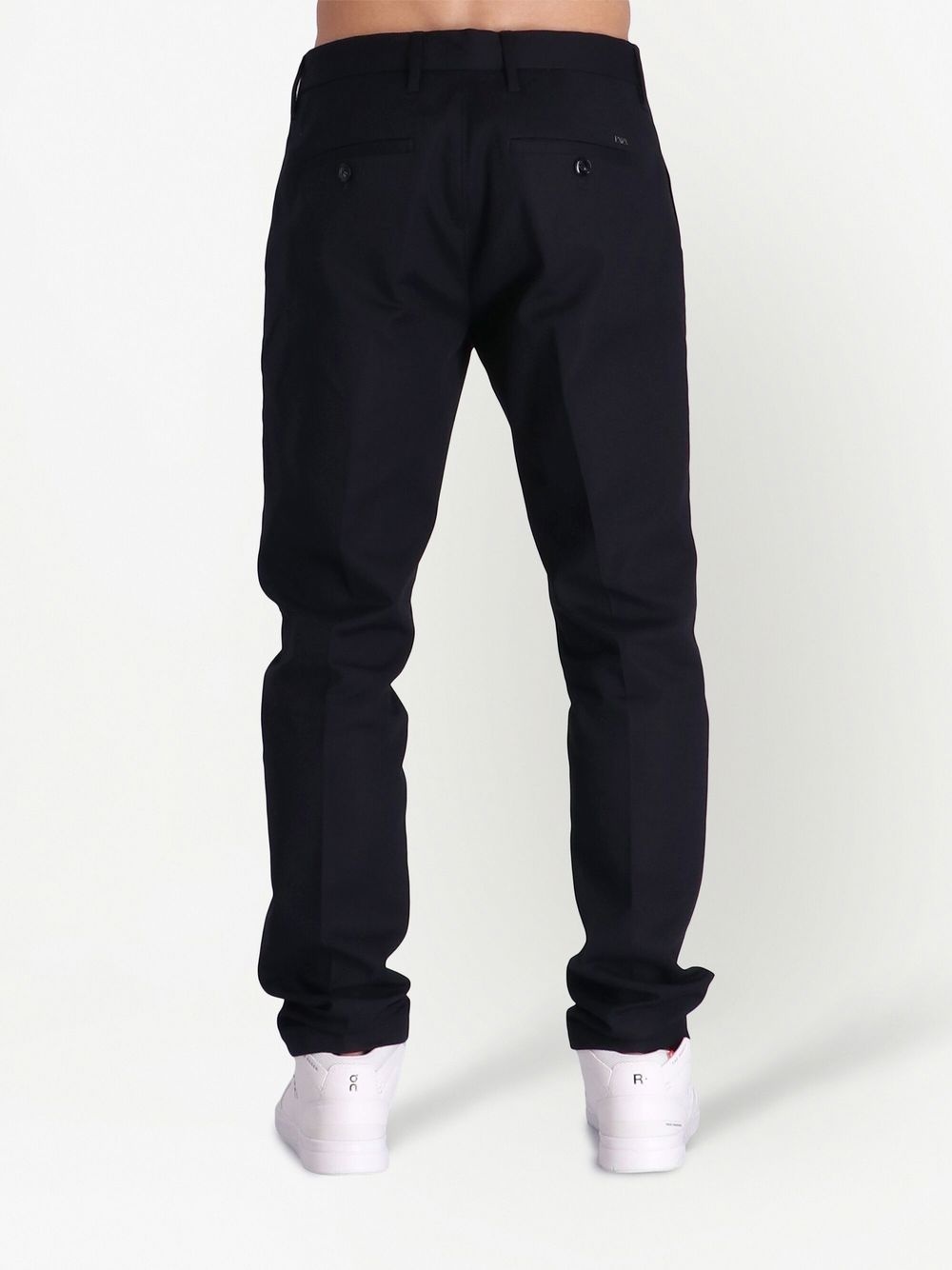 logo-plaque tapered-leg trousers - 4