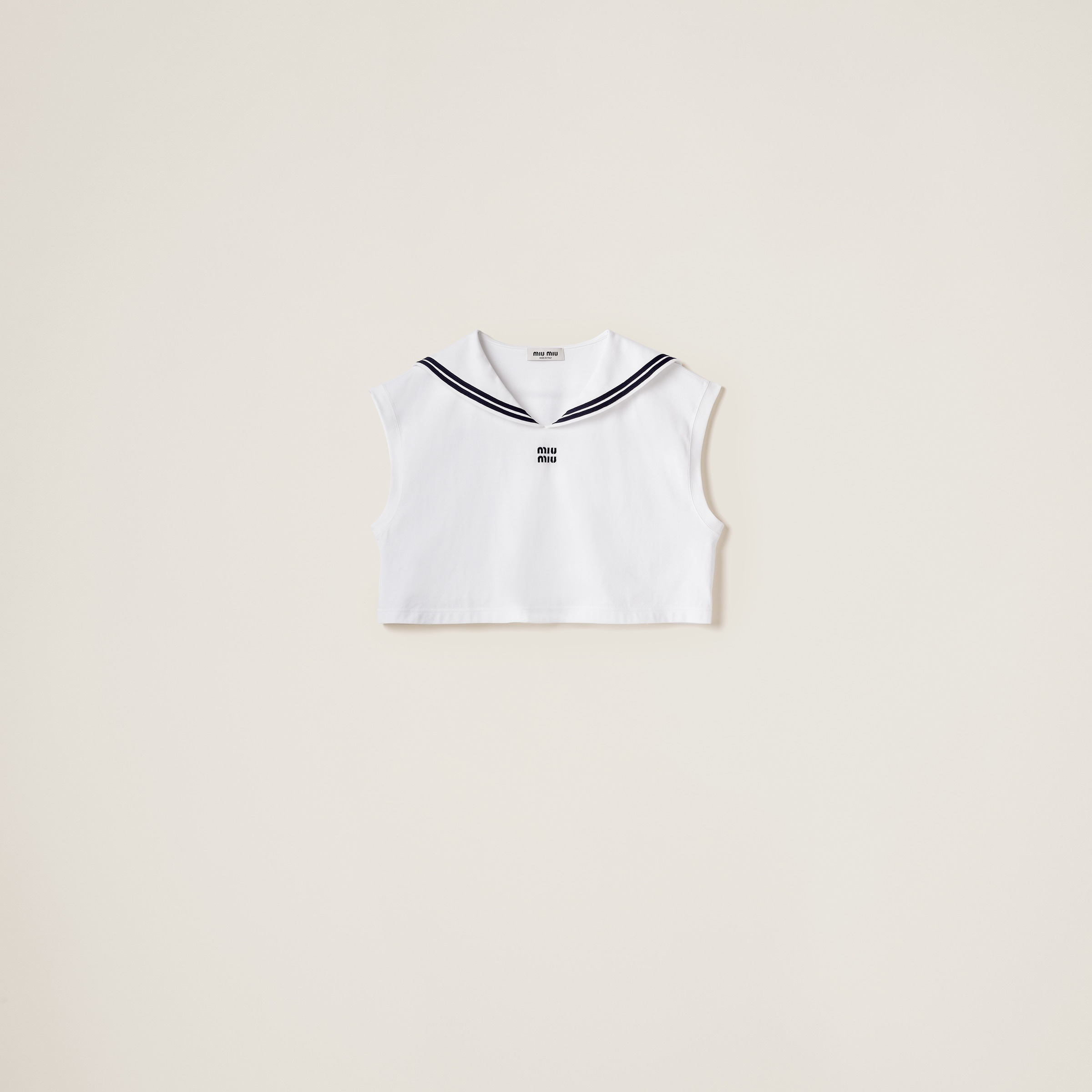 Cotton jersey top with embroidered logo - 1