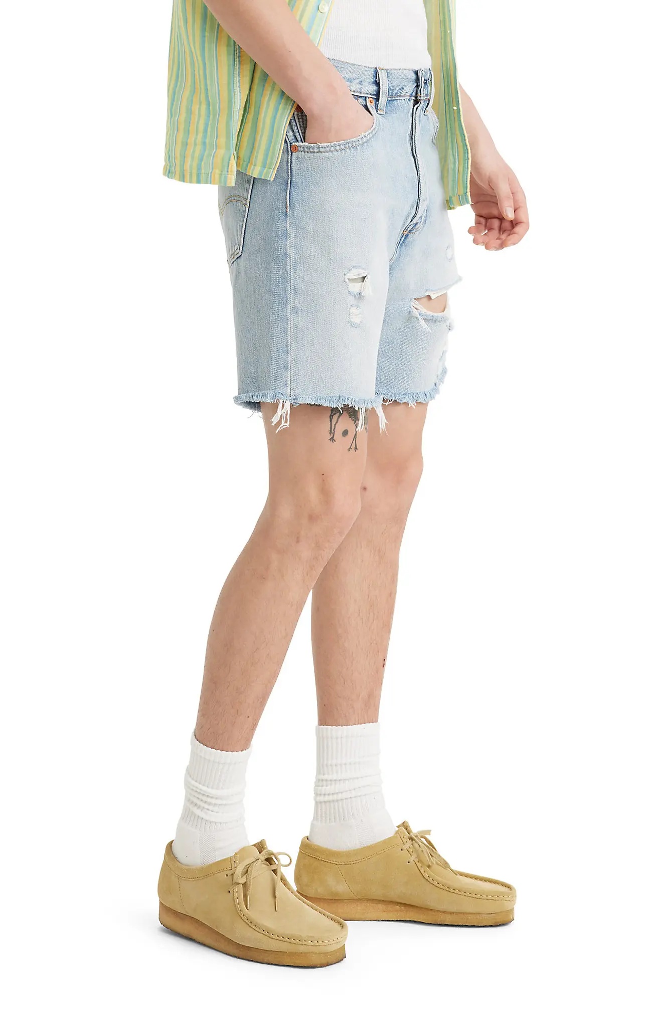 501 '93 Ripped Denim Shorts - 4