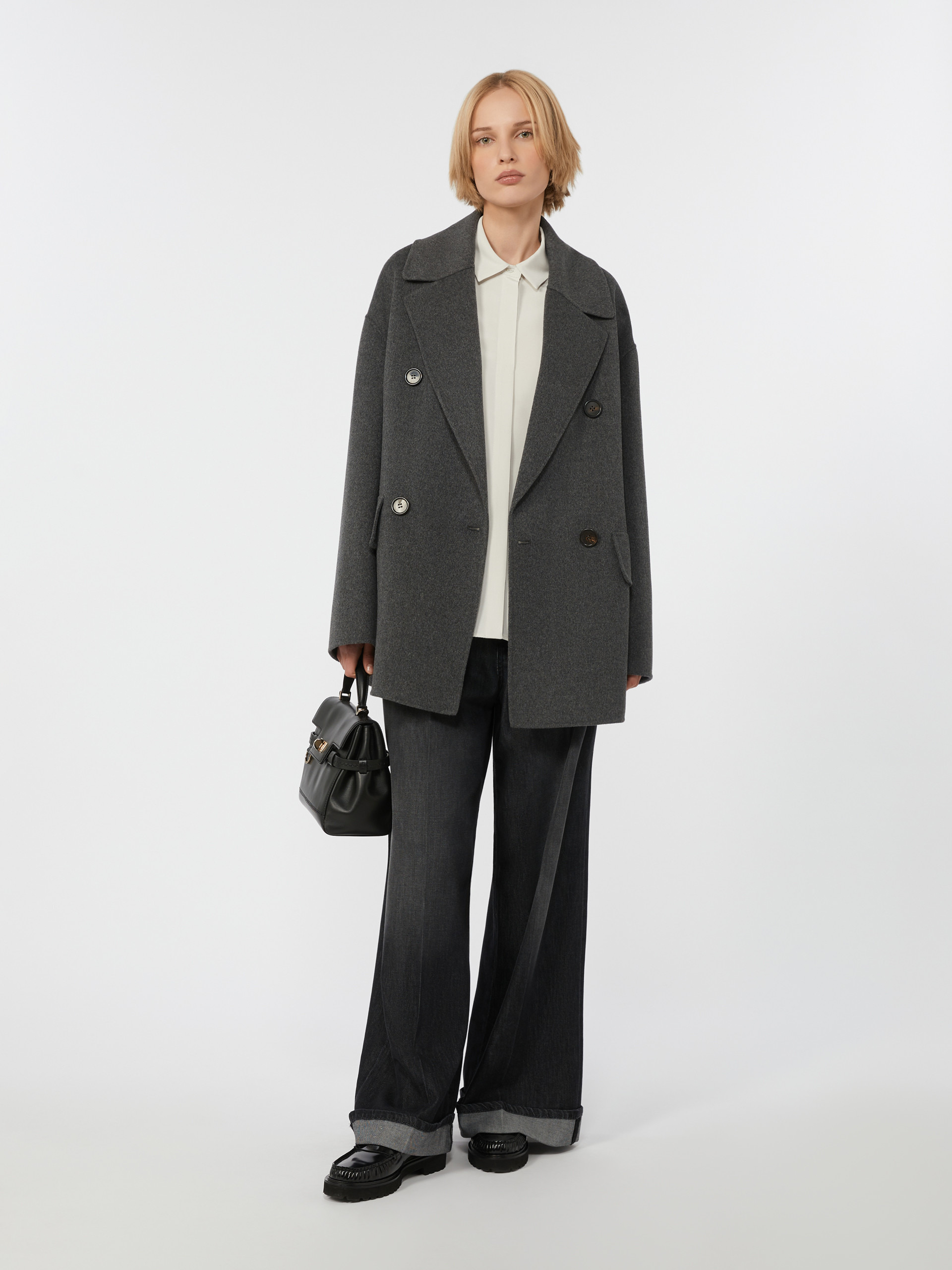 ORNELLA Wool drap double-breasted jacket - 2