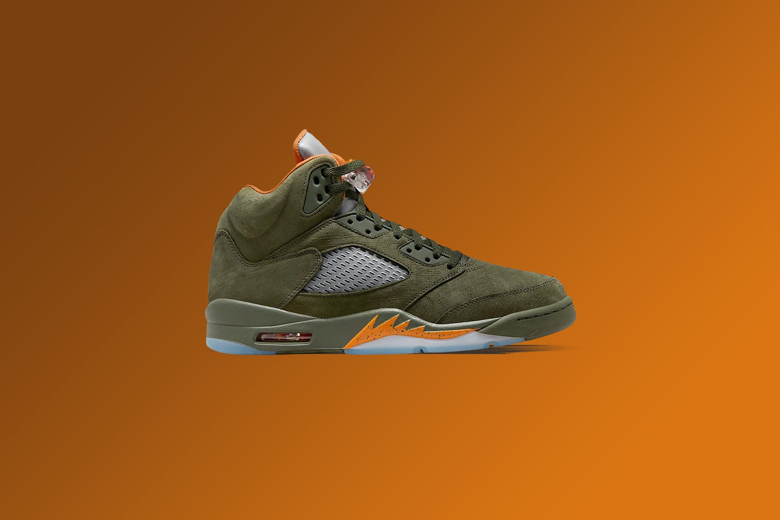 AIR JORDAN 5 RETRO 'OLIVE' - ARMY OLIVE/SOLAR ORANGE - 2