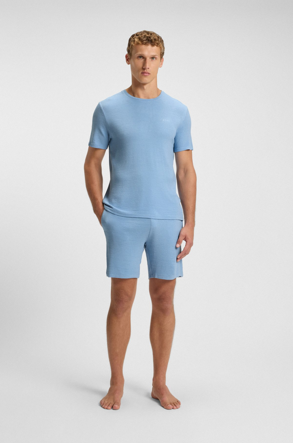 STRETCH-JERSEY PAJAMA SHORTS WITH EMBROIDERED LOGO - 3