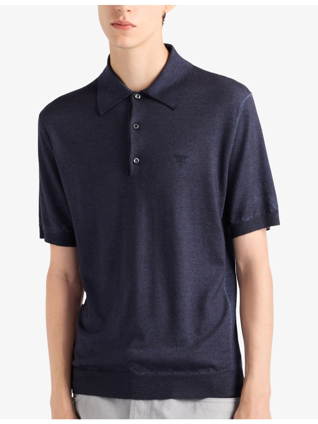 Short-Sleeved Cashmere Polo Shirt - 3