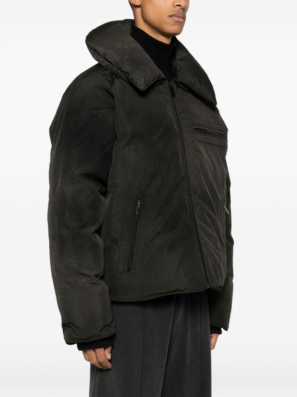 logo-patch feather-down jacket - 3