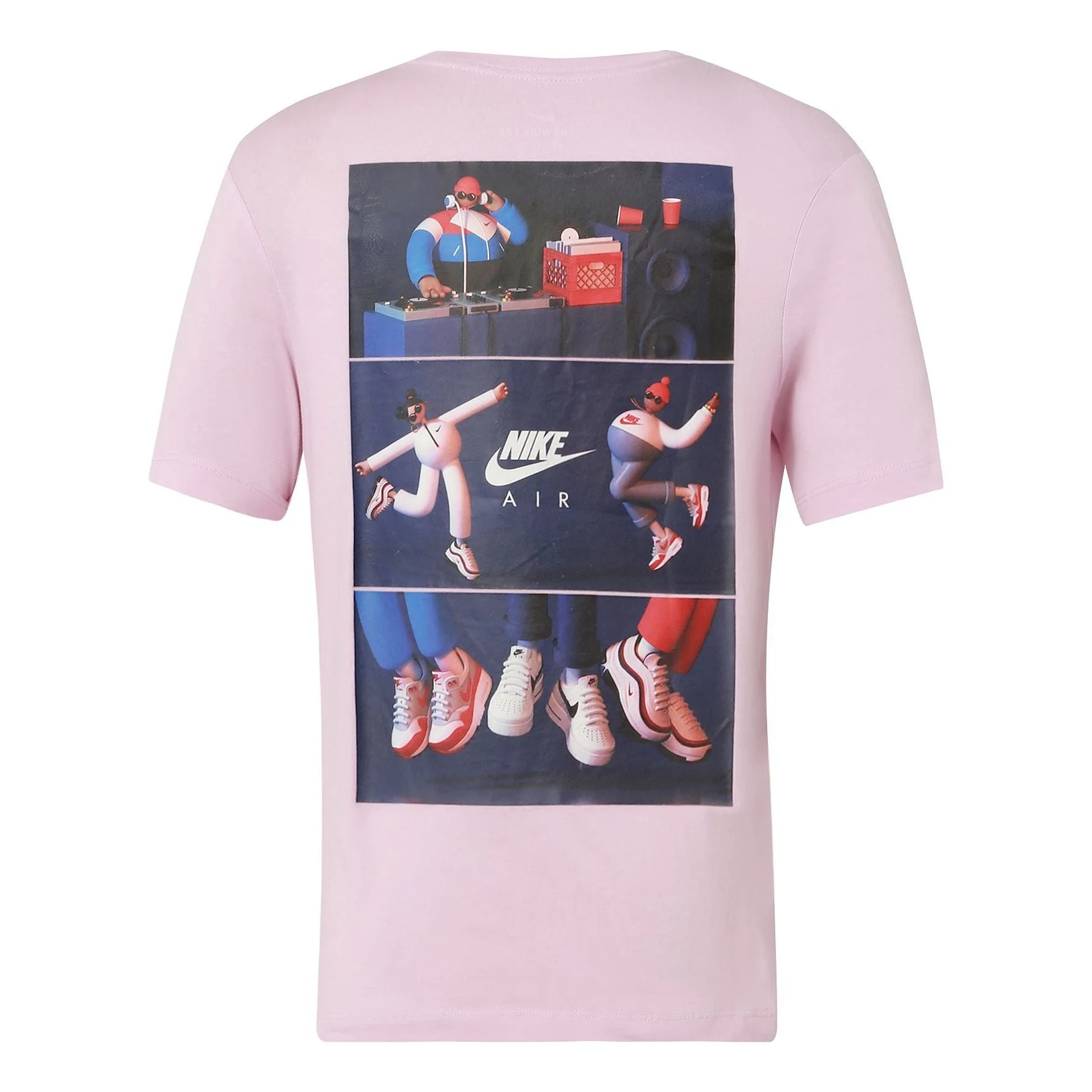 Nike Sportswear Logo Back Pattern Printing Casual Short Sleeve Pink CW0414-676 - 1