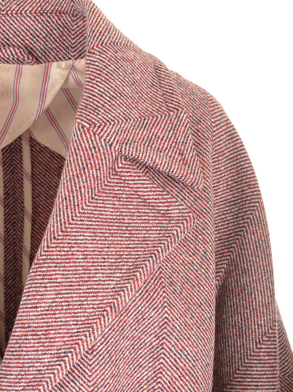 Chevron Wool Coat Coats Bordeaux - 4
