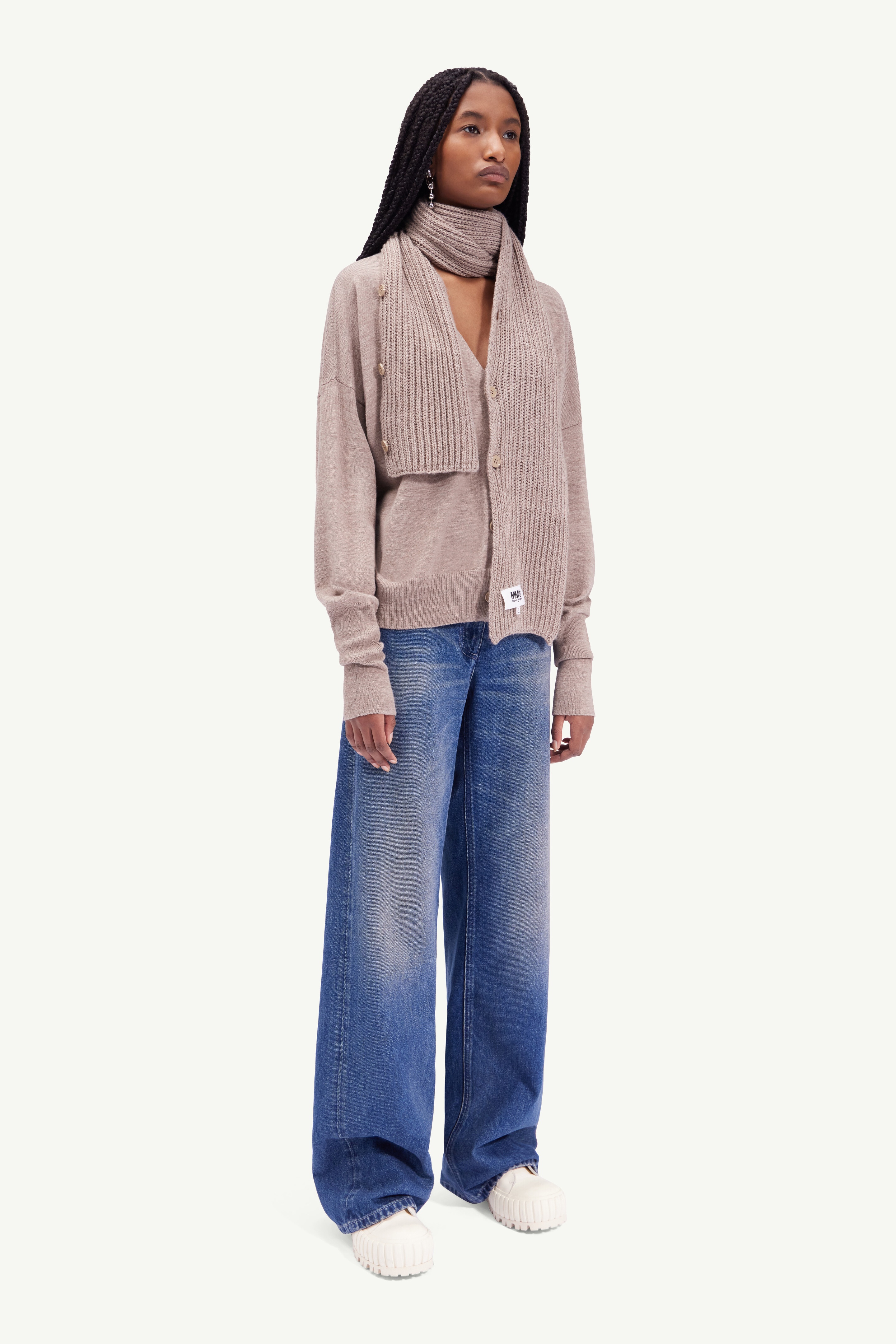 Scarf knit cardigan - 3