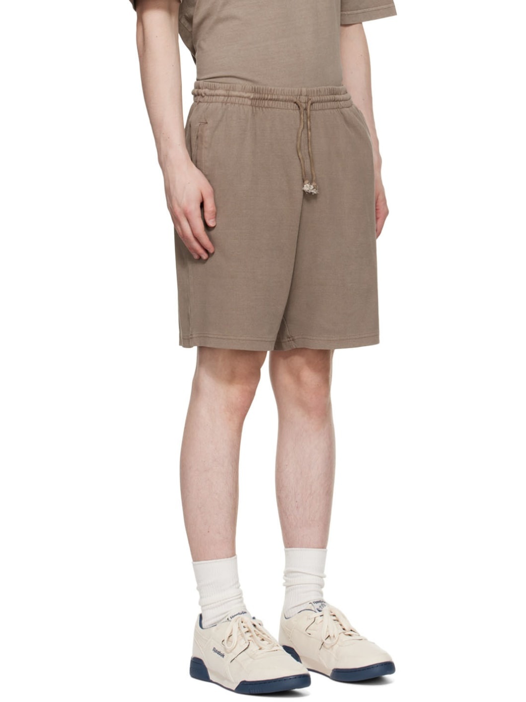 Taupe Cotton Shorts - 2