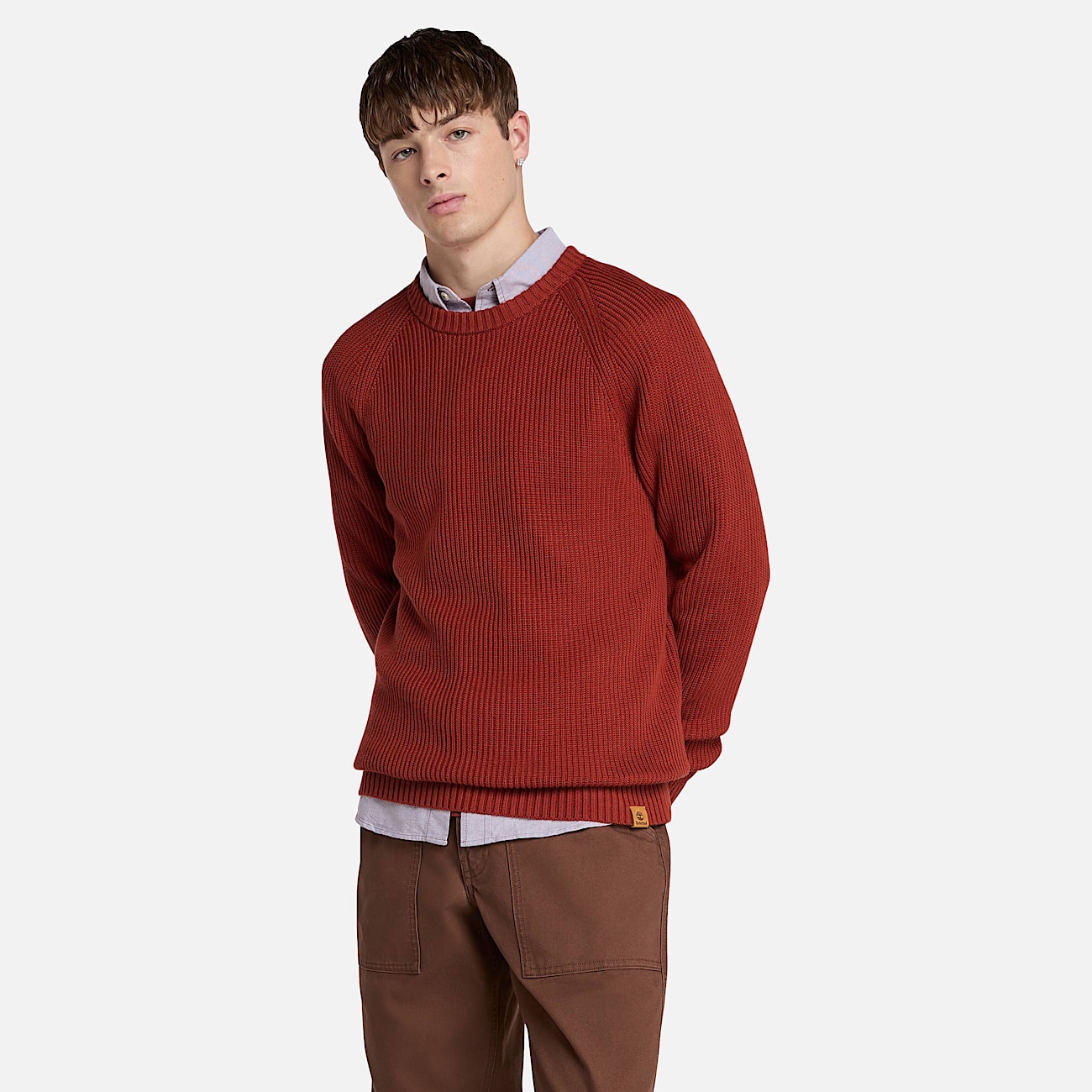 Men's Raglan Sleeve Ribbed Sweater - 2