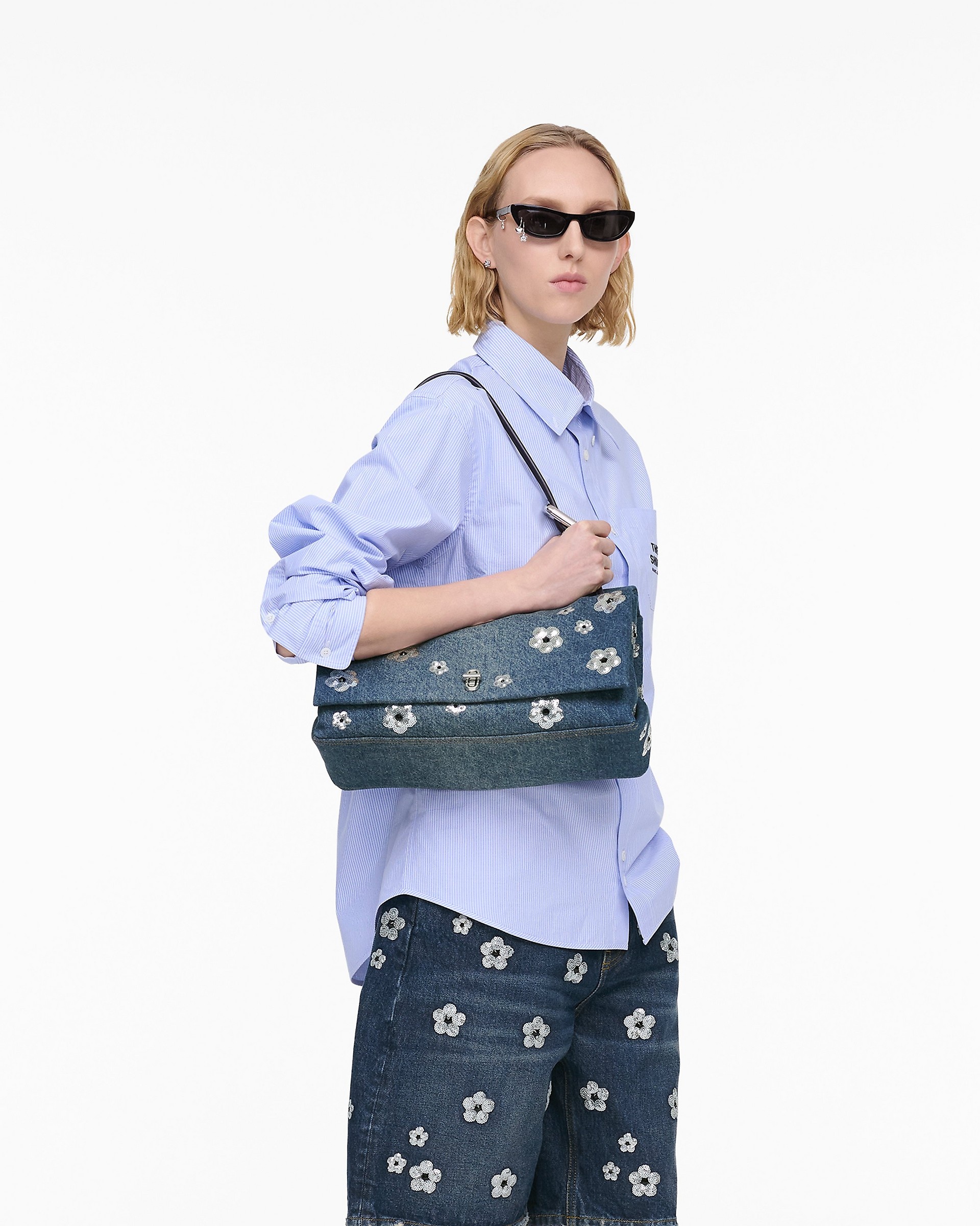 THE SEQUIN DAISY DENIM LARGE DUAL BAG - 2