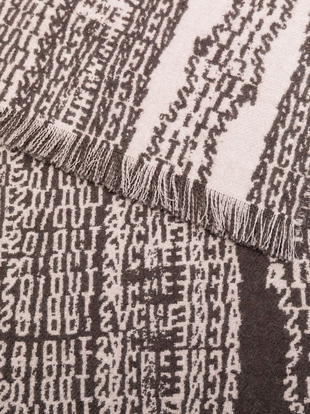 graphic-print wool-blend scarf - 3