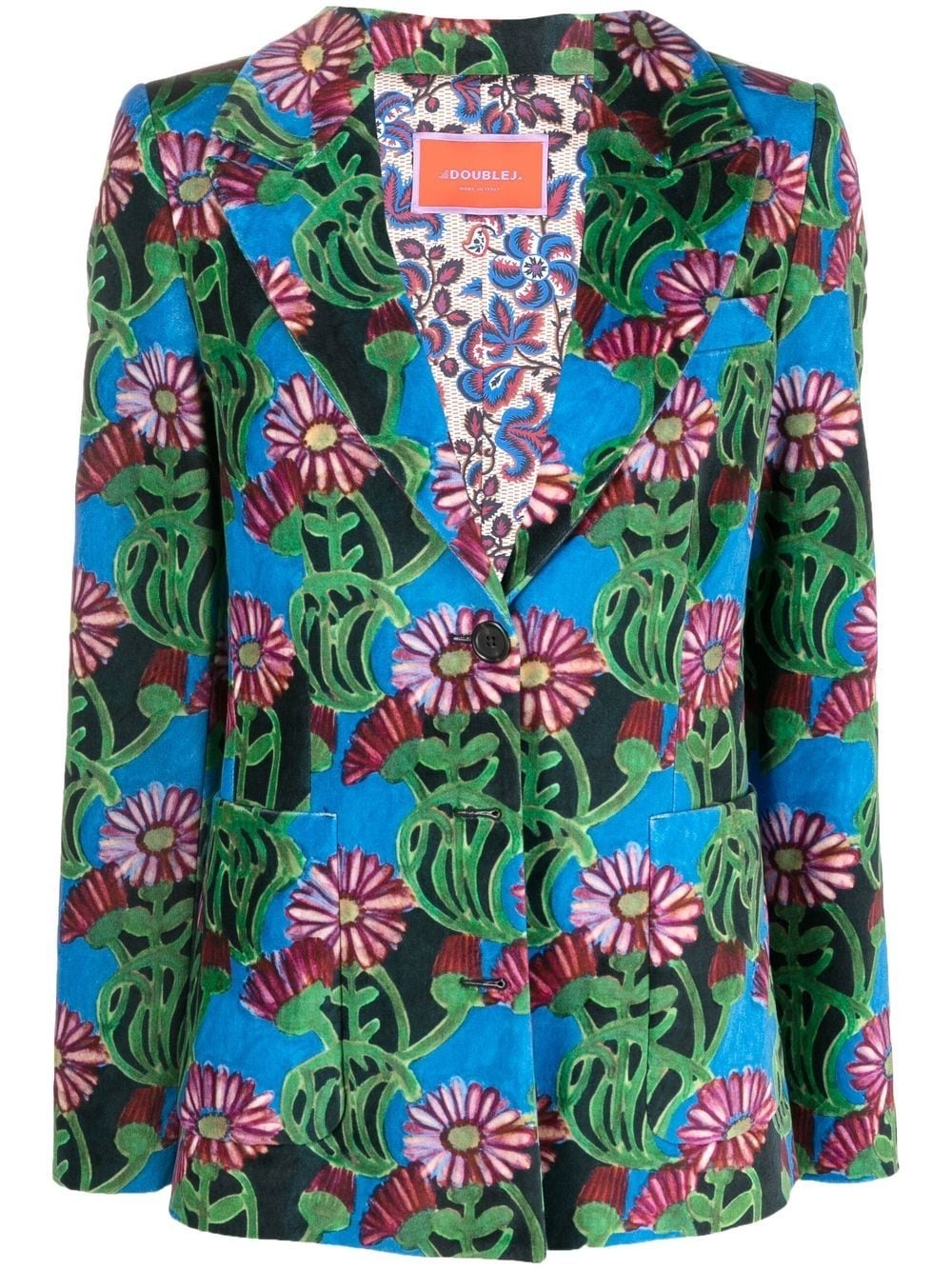 floral-print single-breasted blazer - 1