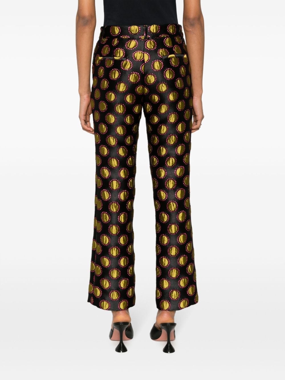 polka-dot print cropped trousers - 4