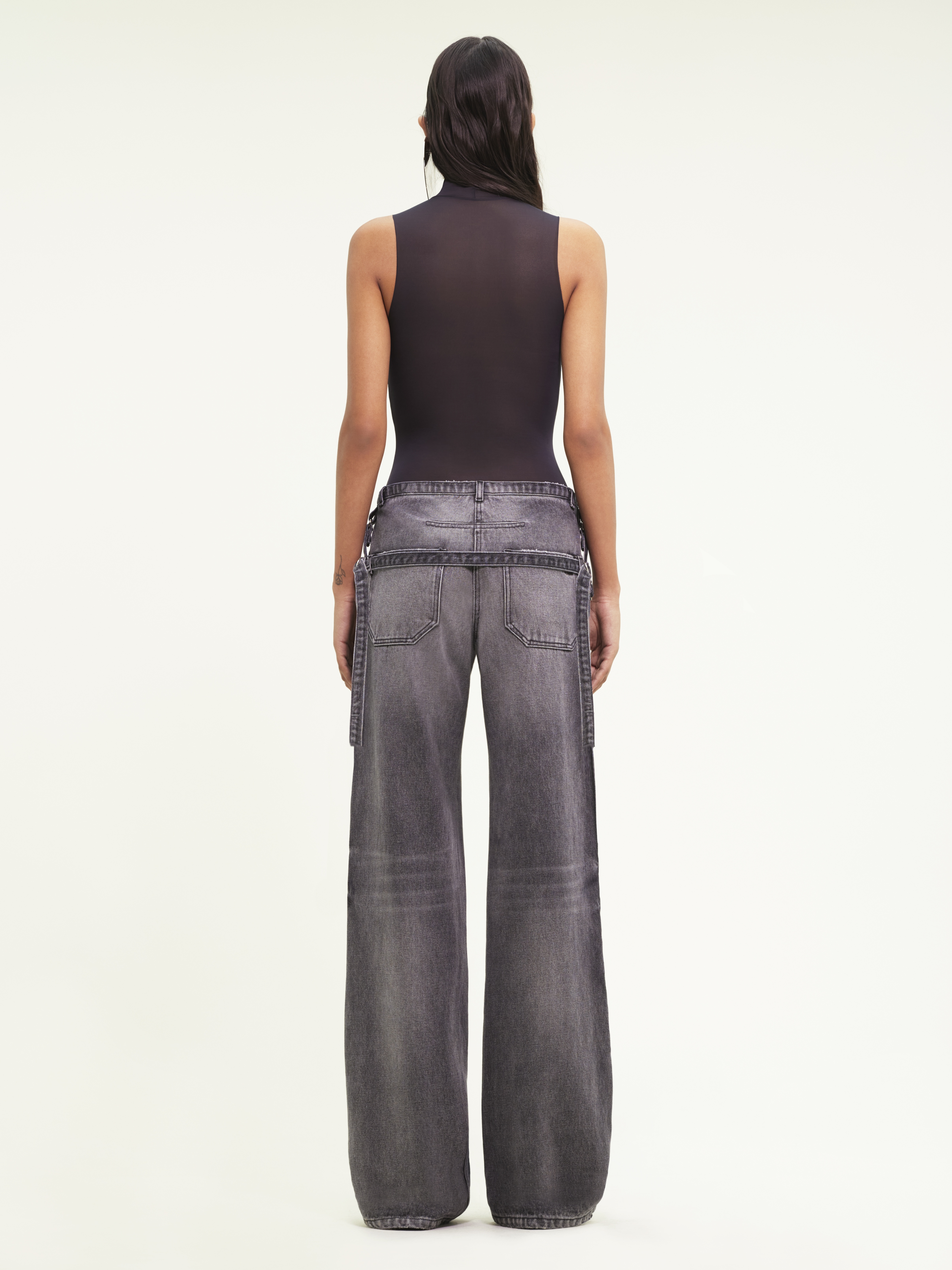 BAGGY PANTS ONE STRAP STONE DENIM - 4