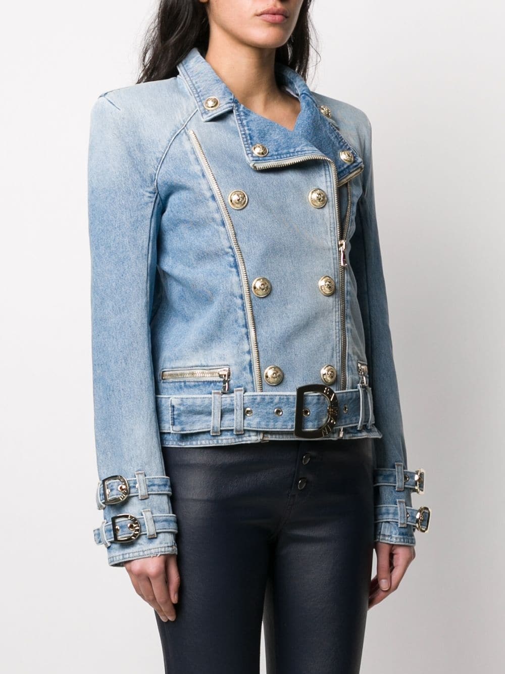 double-breasted denim jacket - 3