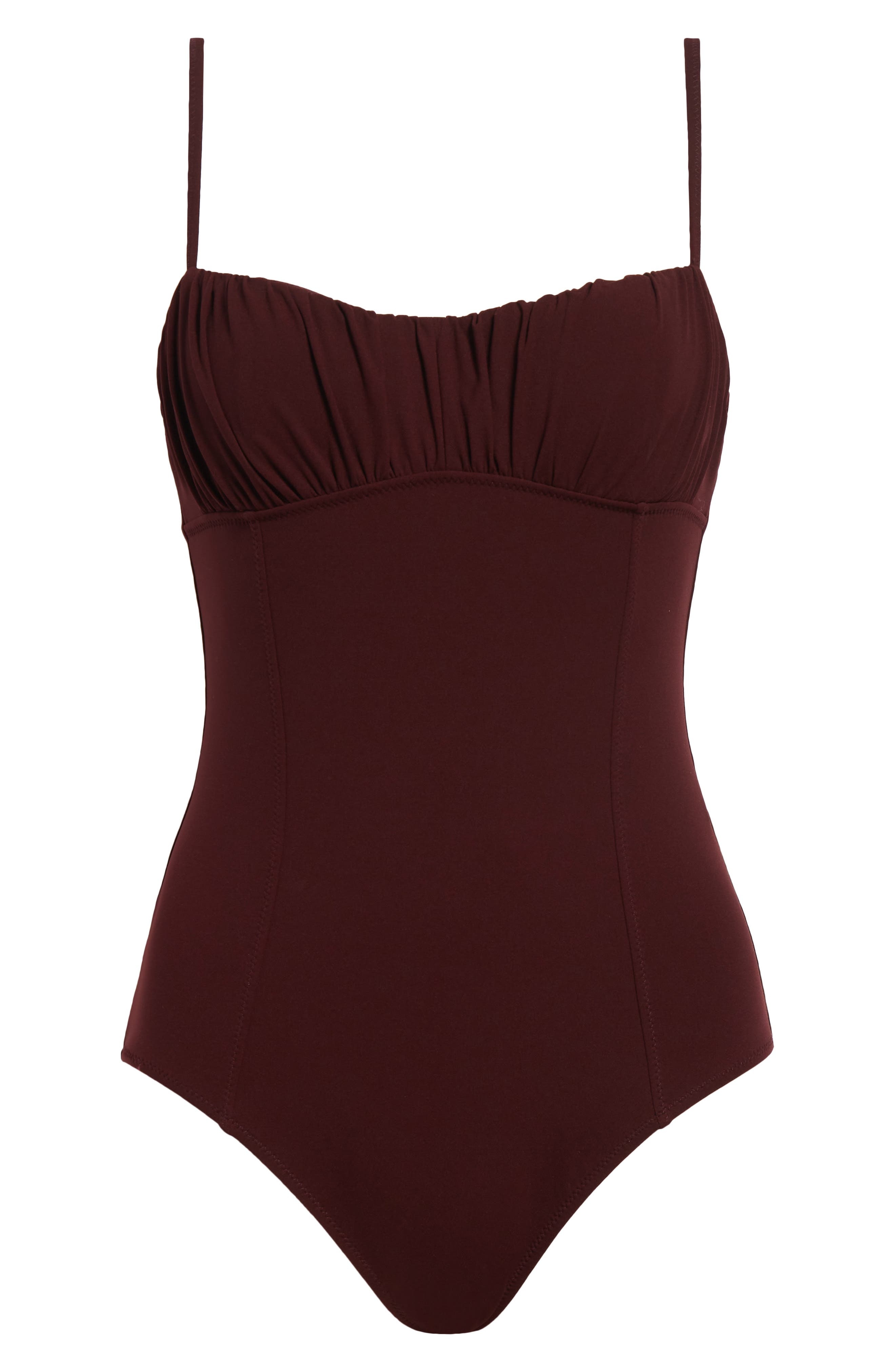 Ulla Johnson Dalila Ruched One-Piece Swimsuit in Cassis at Nordstrom - 6