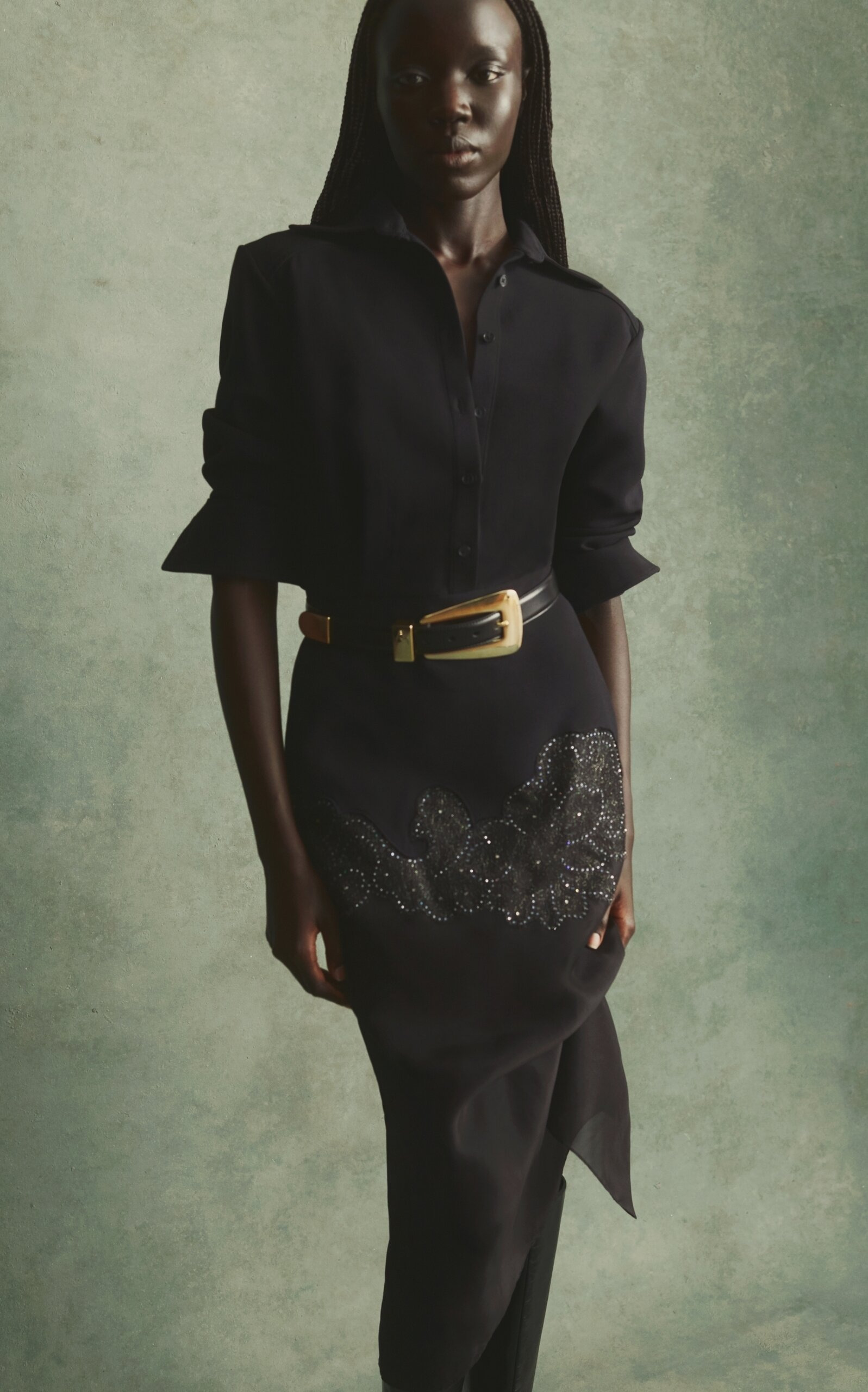 Lucca Leather Gold-Tone Belt black - 2