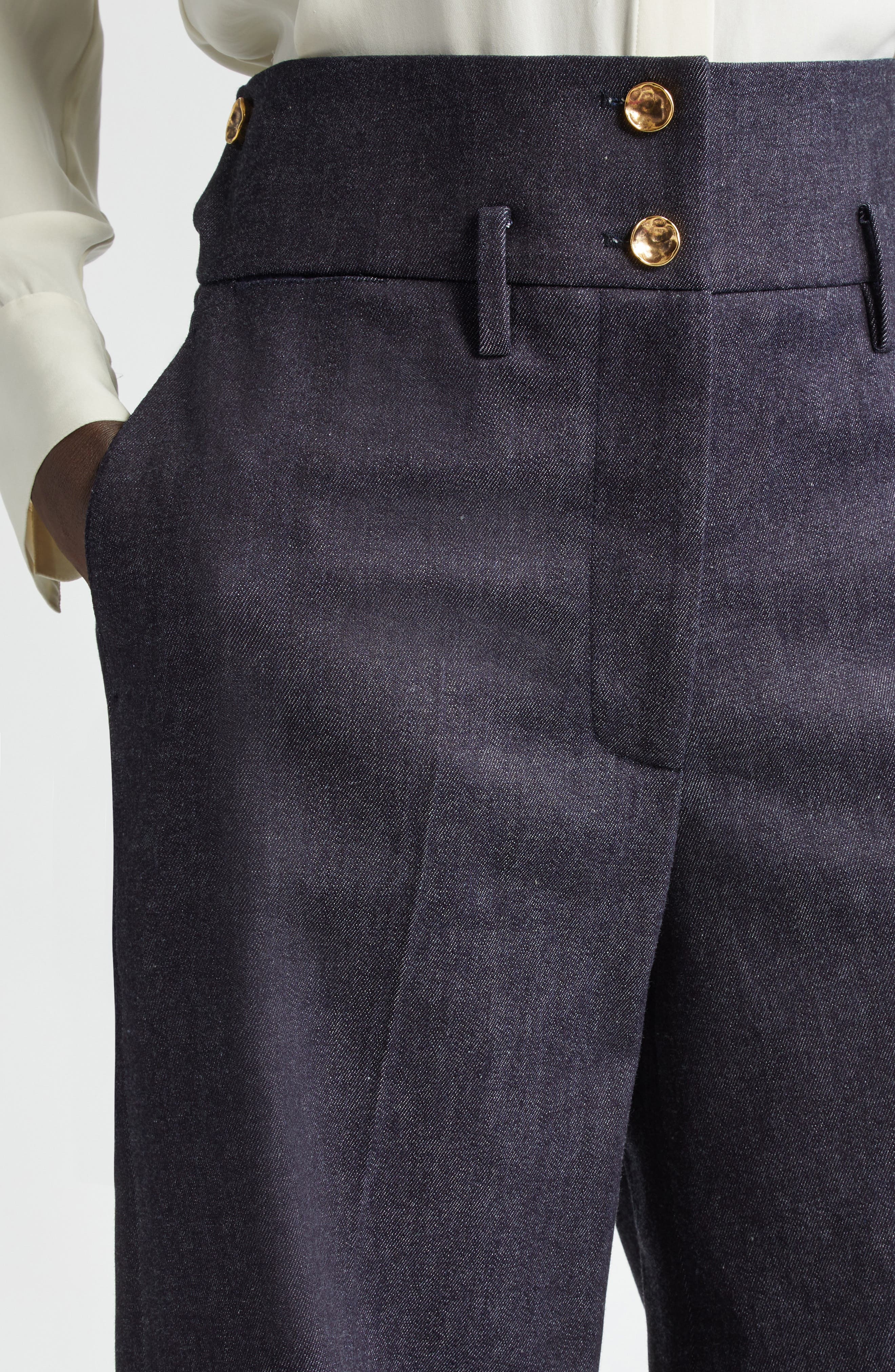 Rudy Wide Leg Stretch Wool Pants - 5
