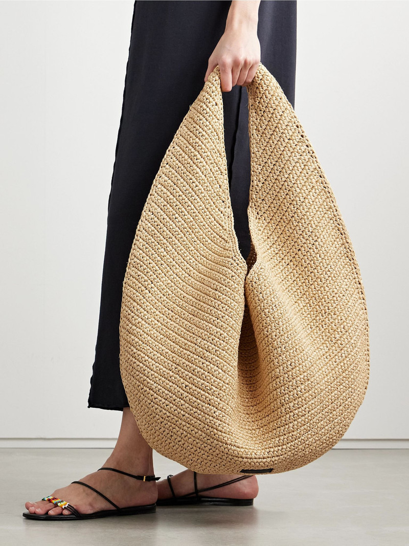 KHAITE Olivia large raffia shoulder bag Beige outlook