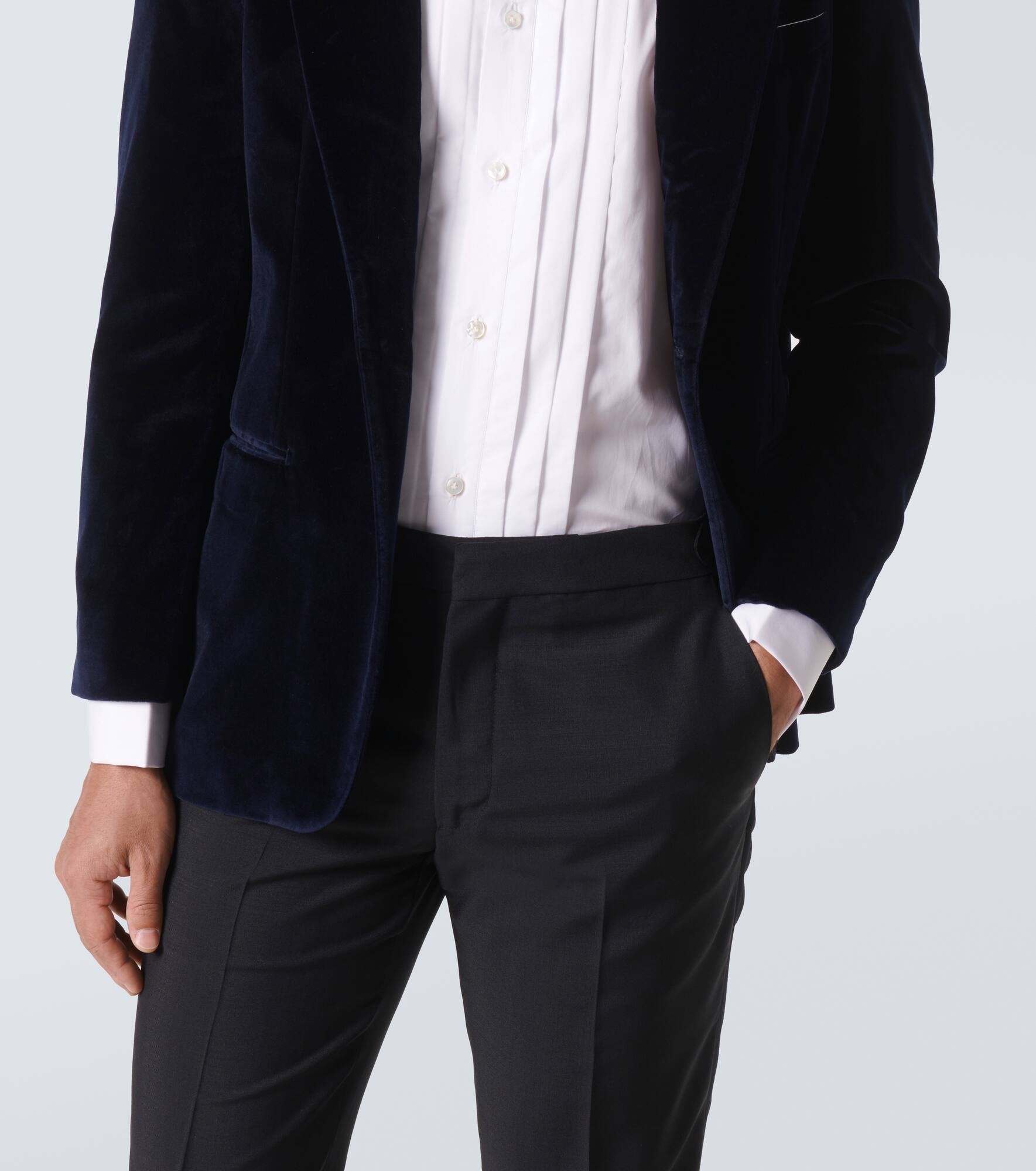 Pleated cotton tuxedo shirt - 6