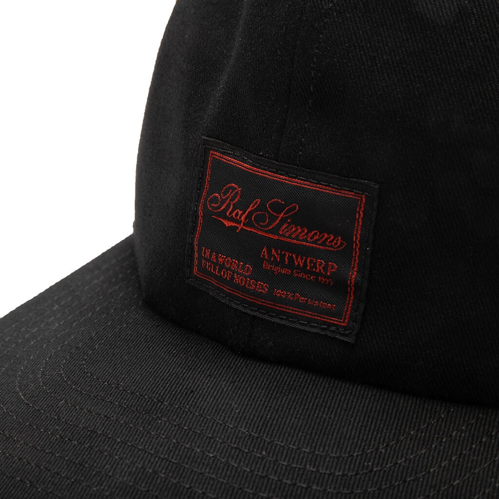 RAF SIMONS CAP WITH EMBROIDERED LOGO AND LABEL - BLACK - 2