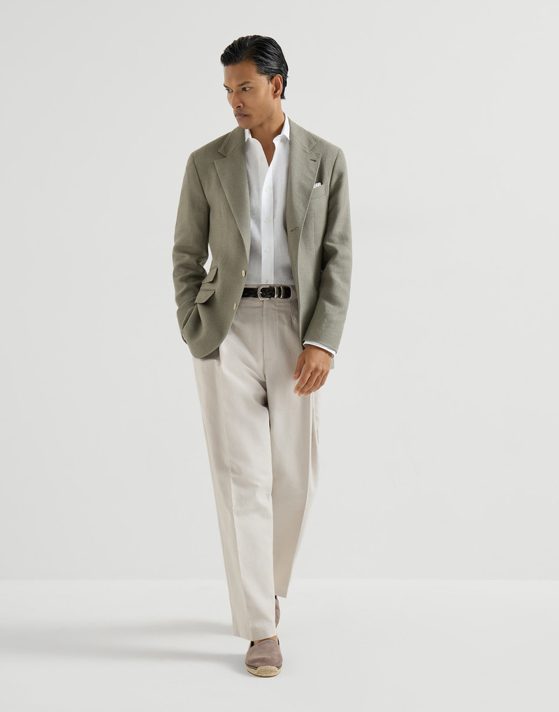 Brunello Cucinelli Washed suede espadrilles with piping outlook