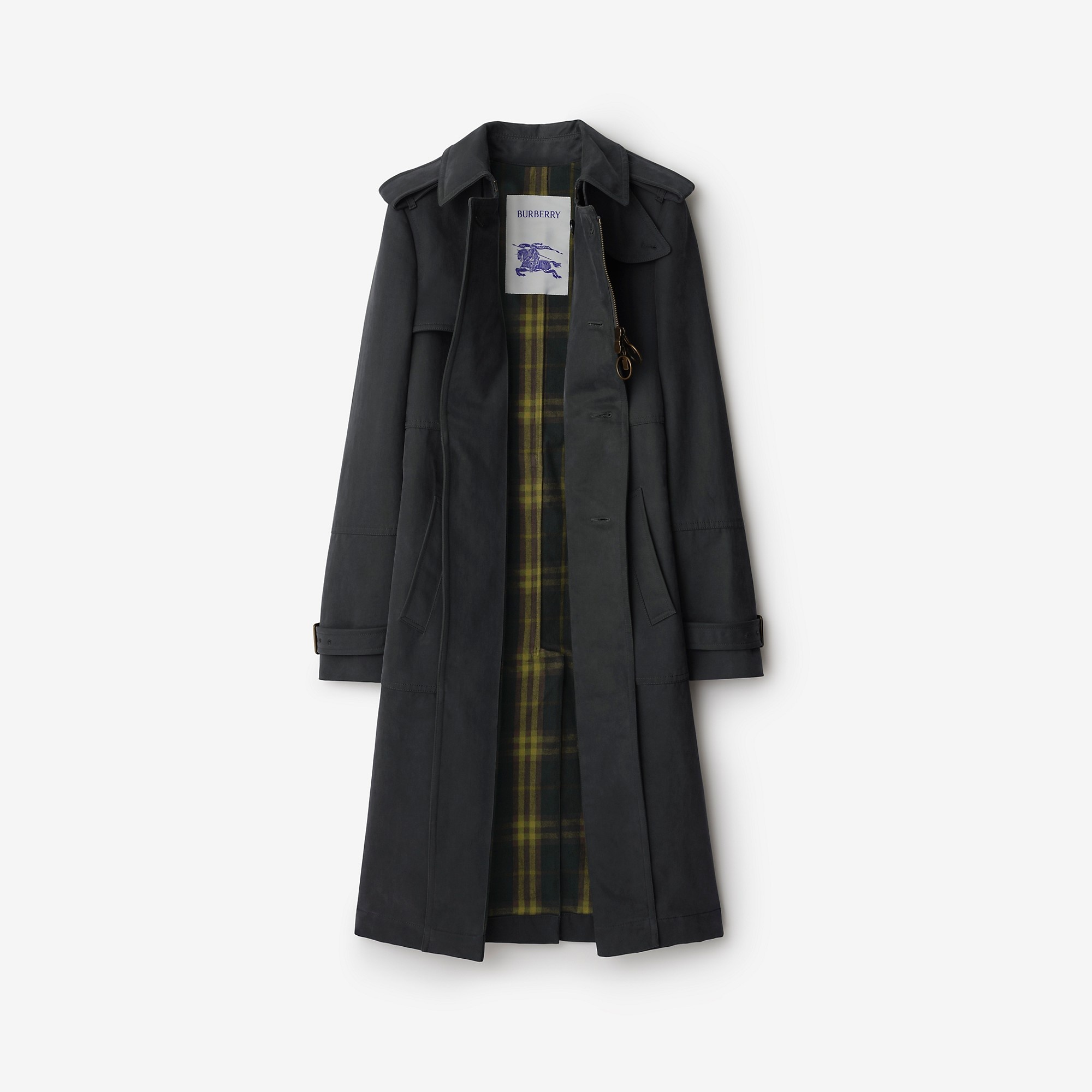 Long Cotton Nylon Trench Coat - 7