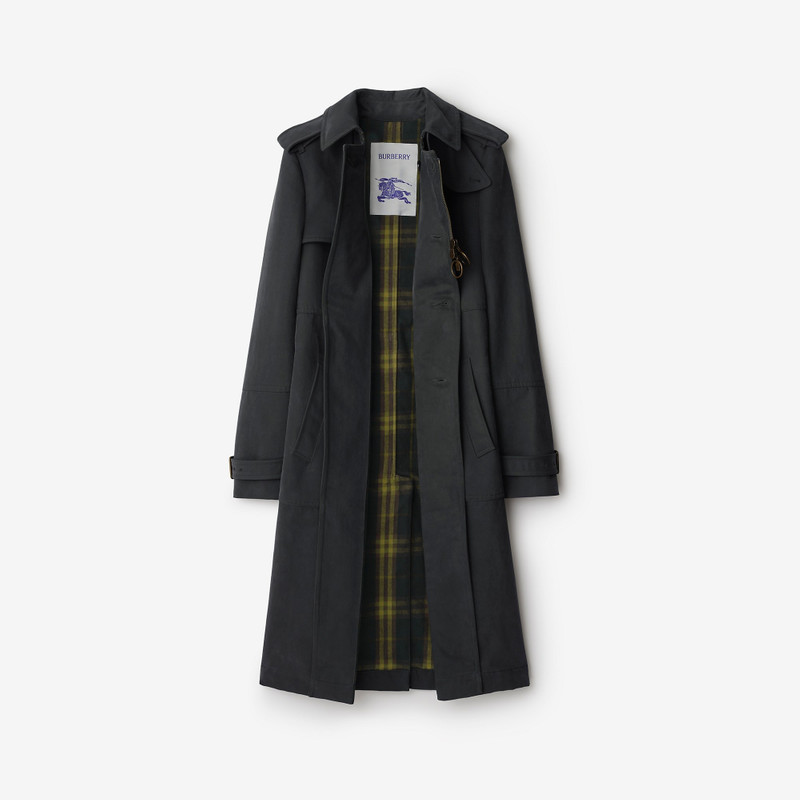 Long Cotton Nylon Trench Coat 7