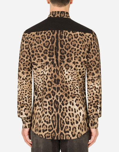 Dolce & Gabbana Leopard-print cotton shirt with multiple pockets outlook