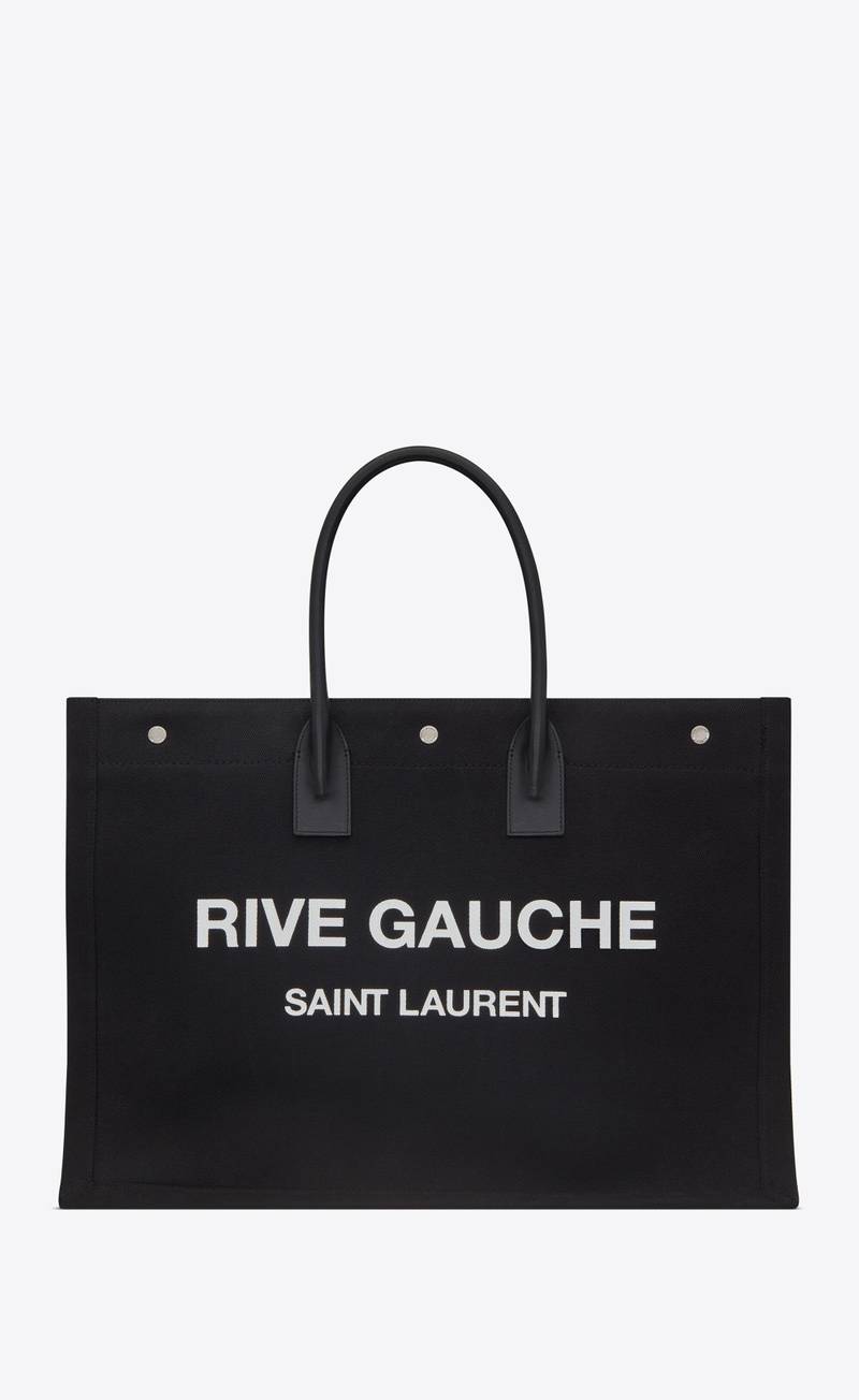 rive gauche 대형 토트 백 인쇄 캔버스 및 가죽 - 1